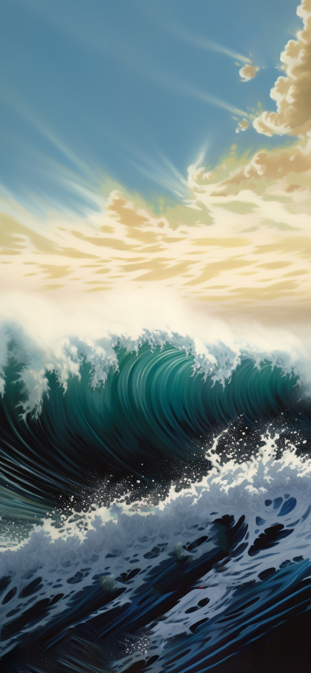 Waves & Clouds Art Wallpaper Wallpaper for iPhone 4k