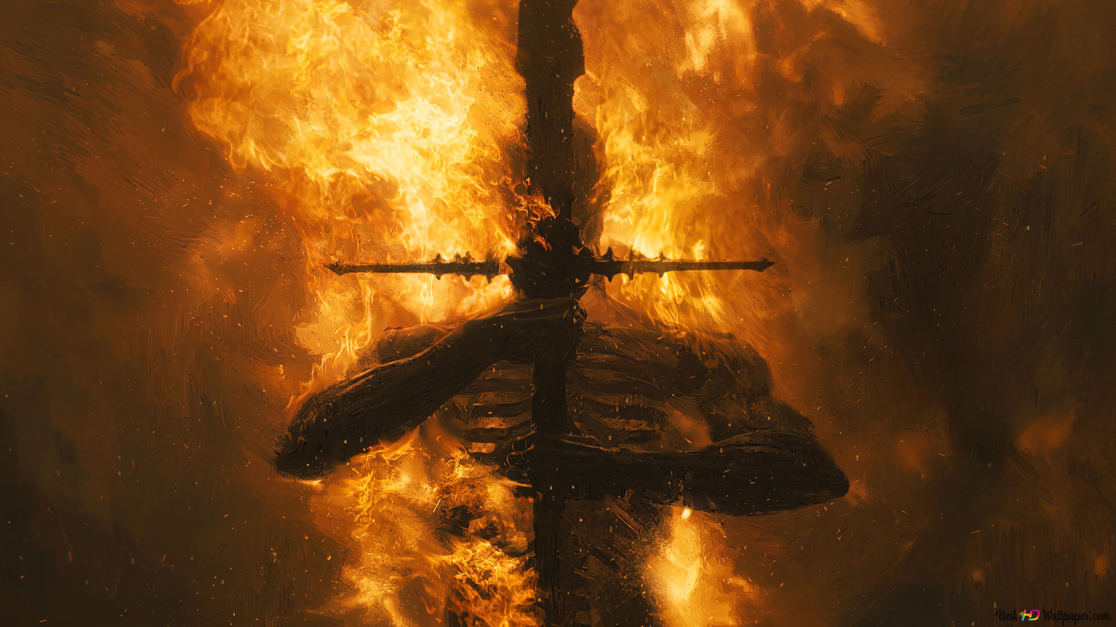 Mortal Shell (Burning Sword) 4K wallpaper download