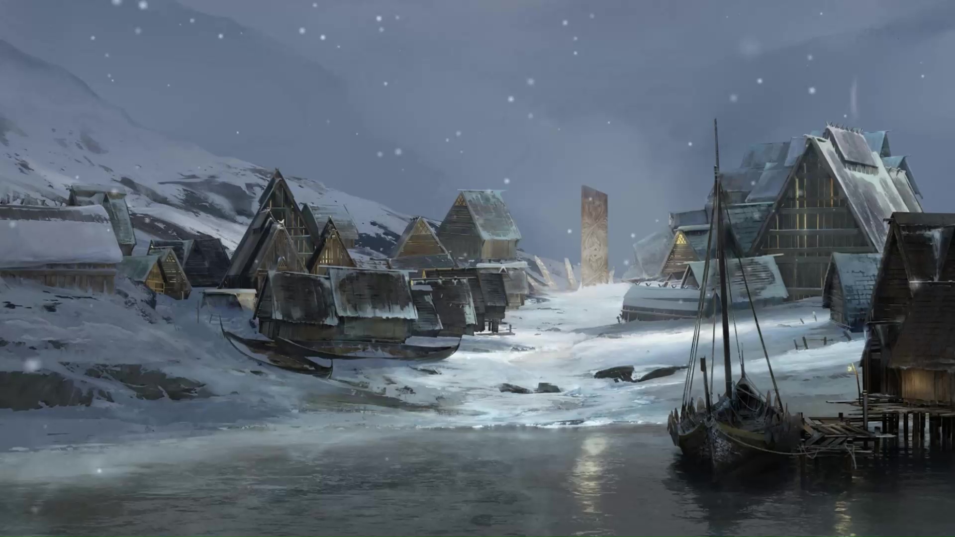 Snow Viking Village Live Wallpaper