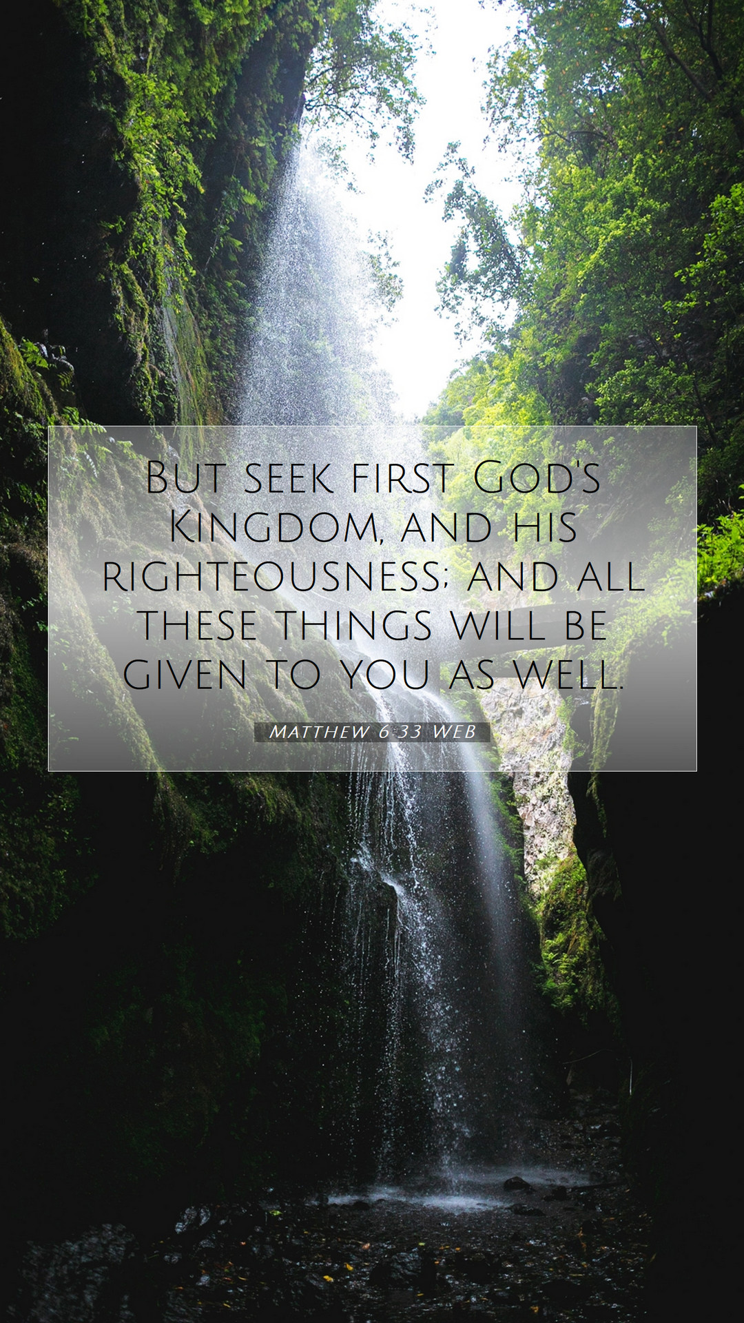 Matthew 6:33 WEB Mobile Phone Wallpaper seek first God's Kingdom