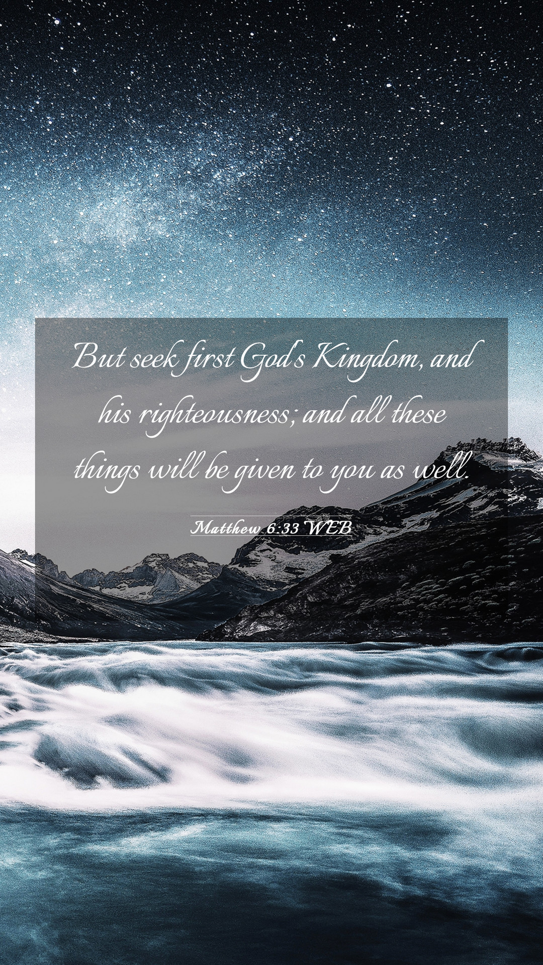 Matthew 6:33 WEB Mobile Phone Wallpaper seek first God's Kingdom