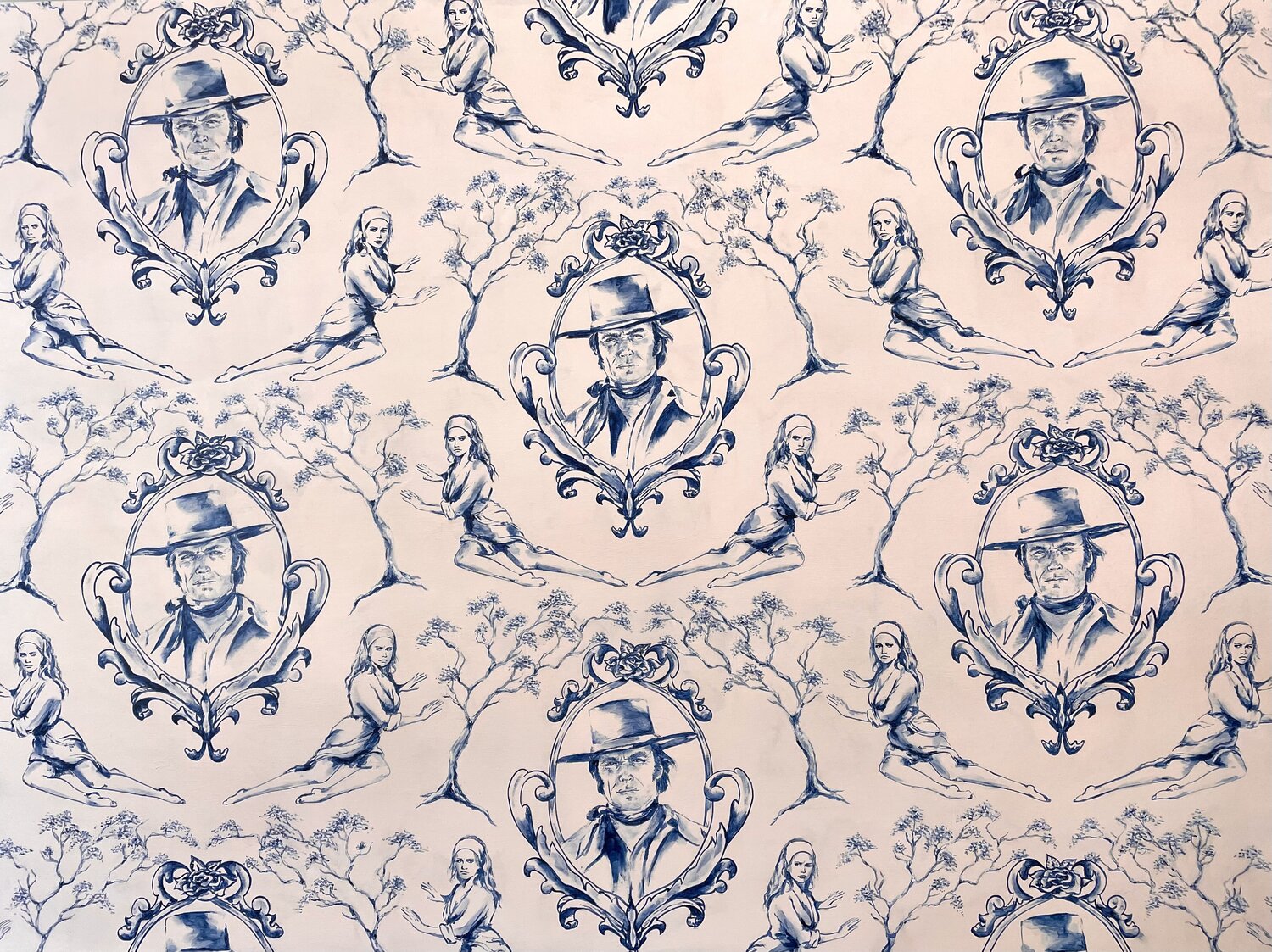 Spaghetti Western Wallpaper by Kelley Ryan, Painting Acrylic on Wood