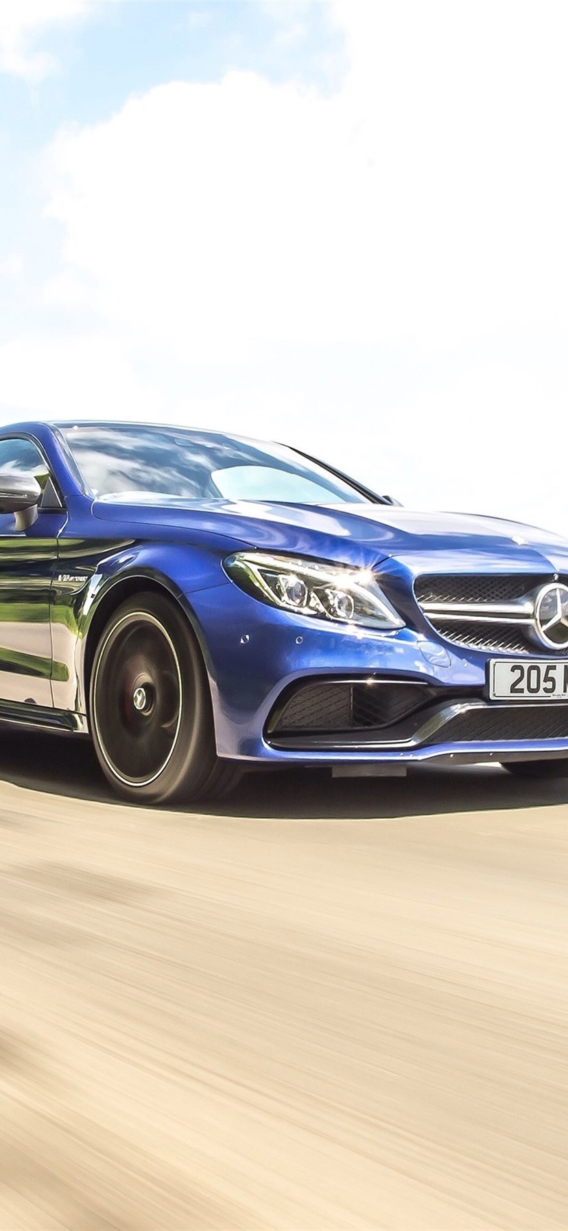 Mercedes Benz AMG C63 Blue Coupe Speed 1080x1920 IPhone 8 7 6 6S Plus Wallpaper, Background, Picture, Image