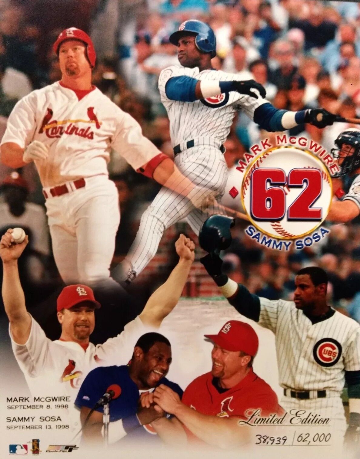 MARK McGWIRE & SAMMY SOSA Home Run LIMITED EDITION 8X10 PHOTO