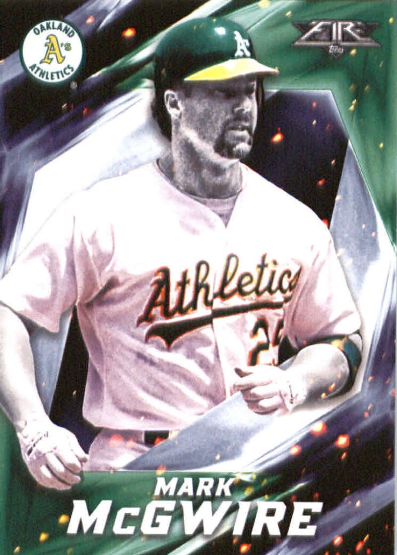 Topps Fire Mark McGwire Oakland Athletics Official MLB Baseball Trading Card in Raw (NM or Better) Condition, Collectibles & Fine Art
