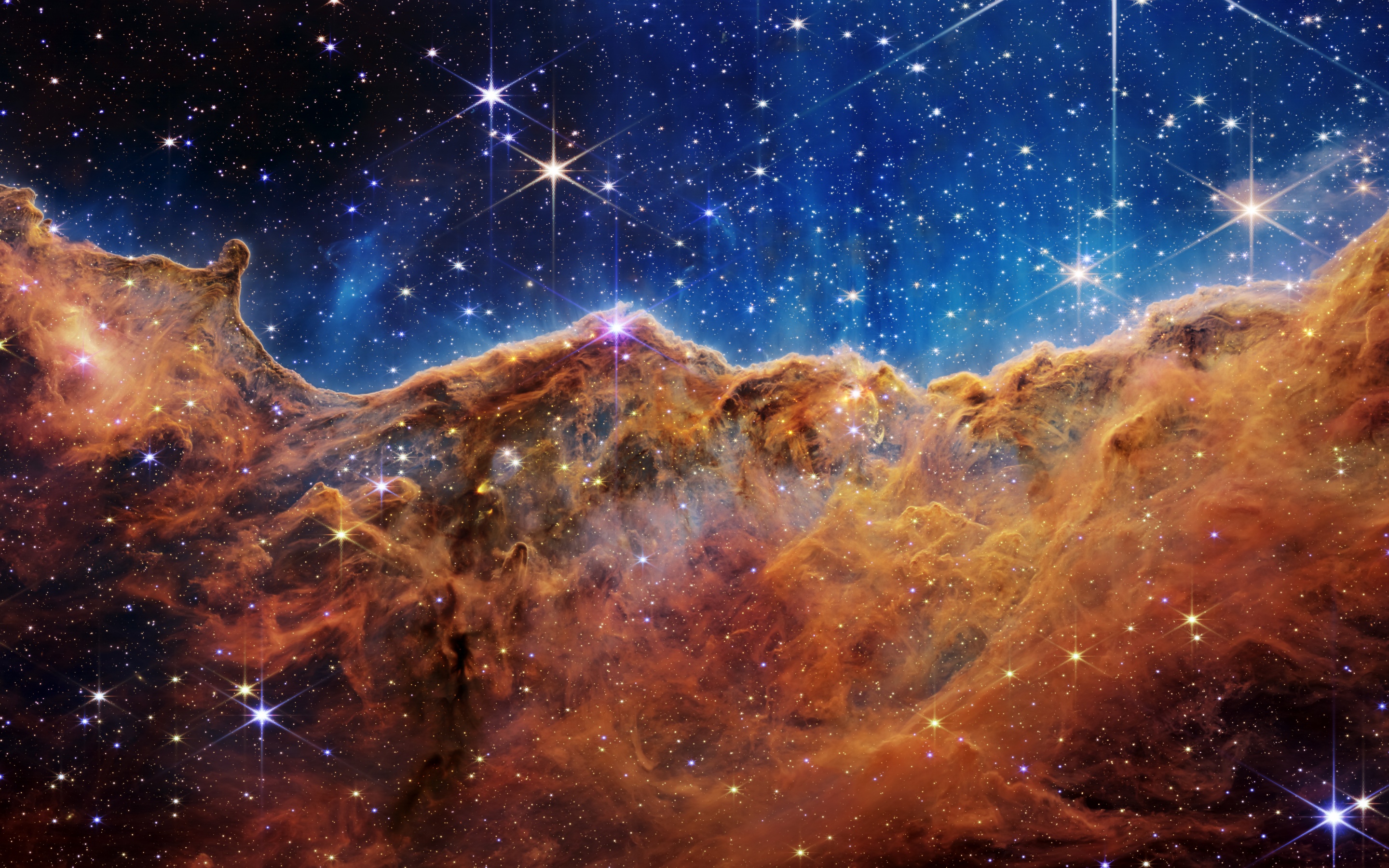 Carina Nebula Wallpaper 4K, Cosmic Cliffs