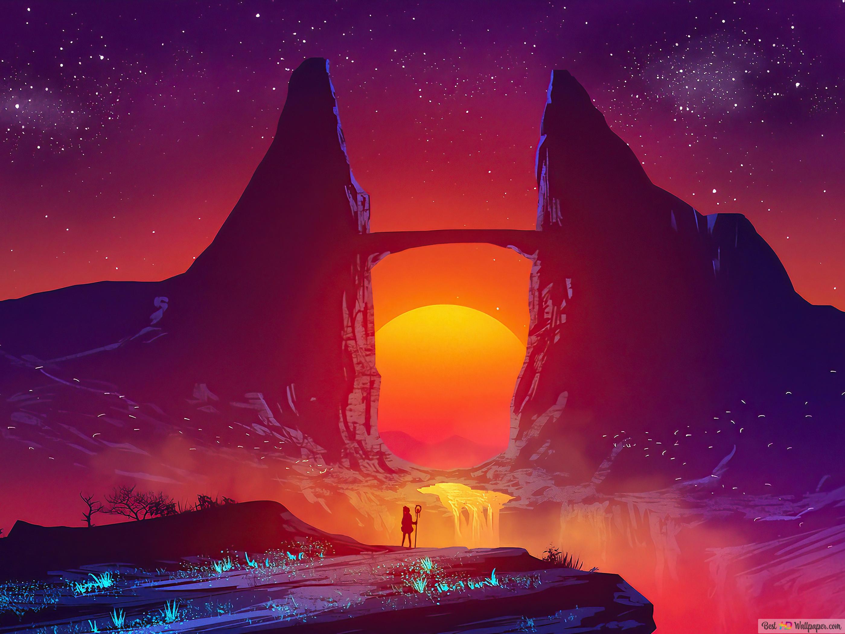 Sunset Scenery Landscape 4K wallpaper download