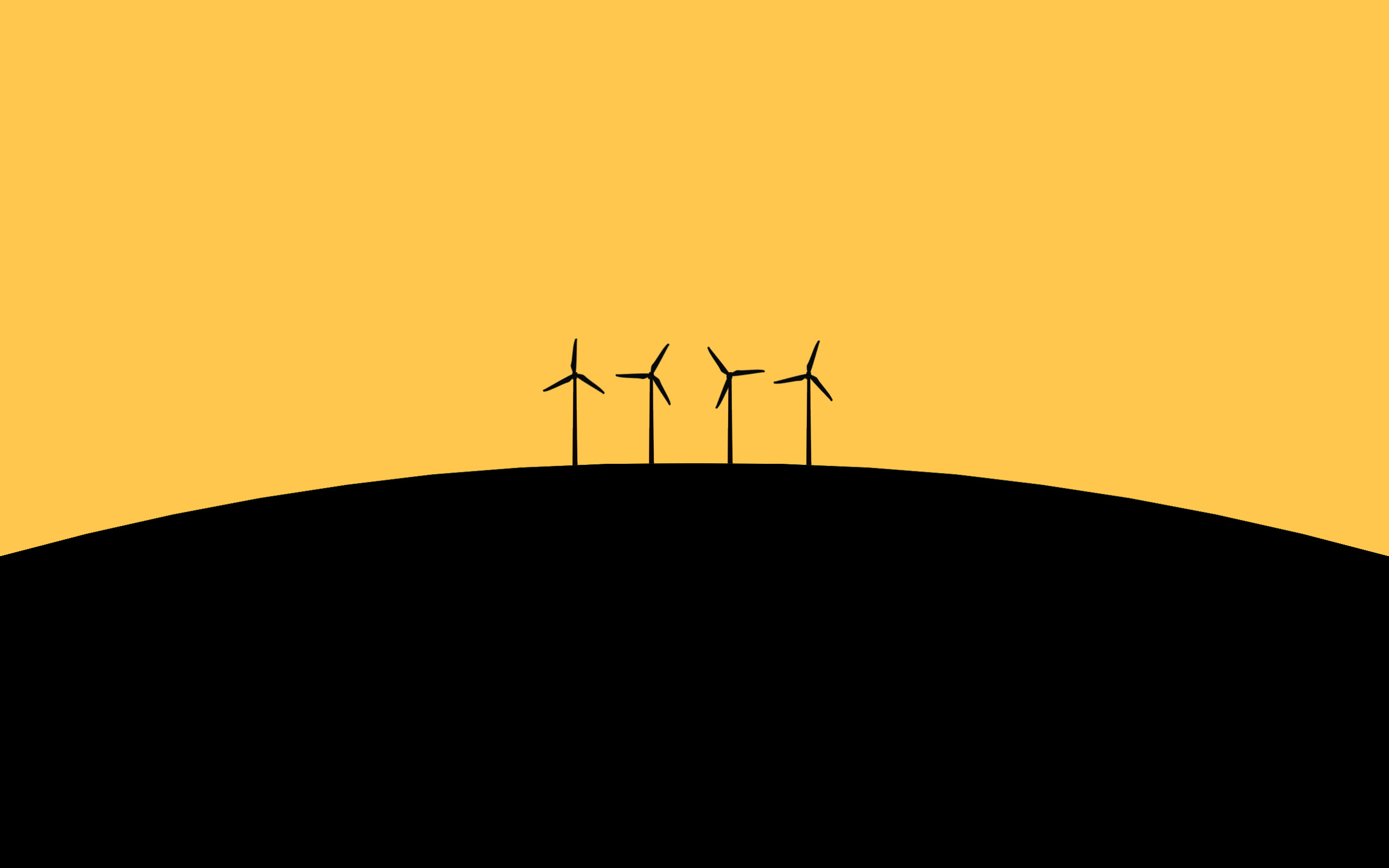 minimalism black yellow wallpaper