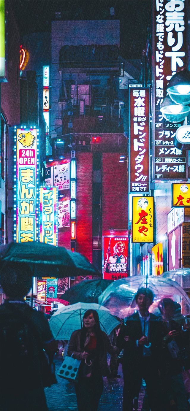 Vibrant Shibuya, Japan iPhone X Wallpaper