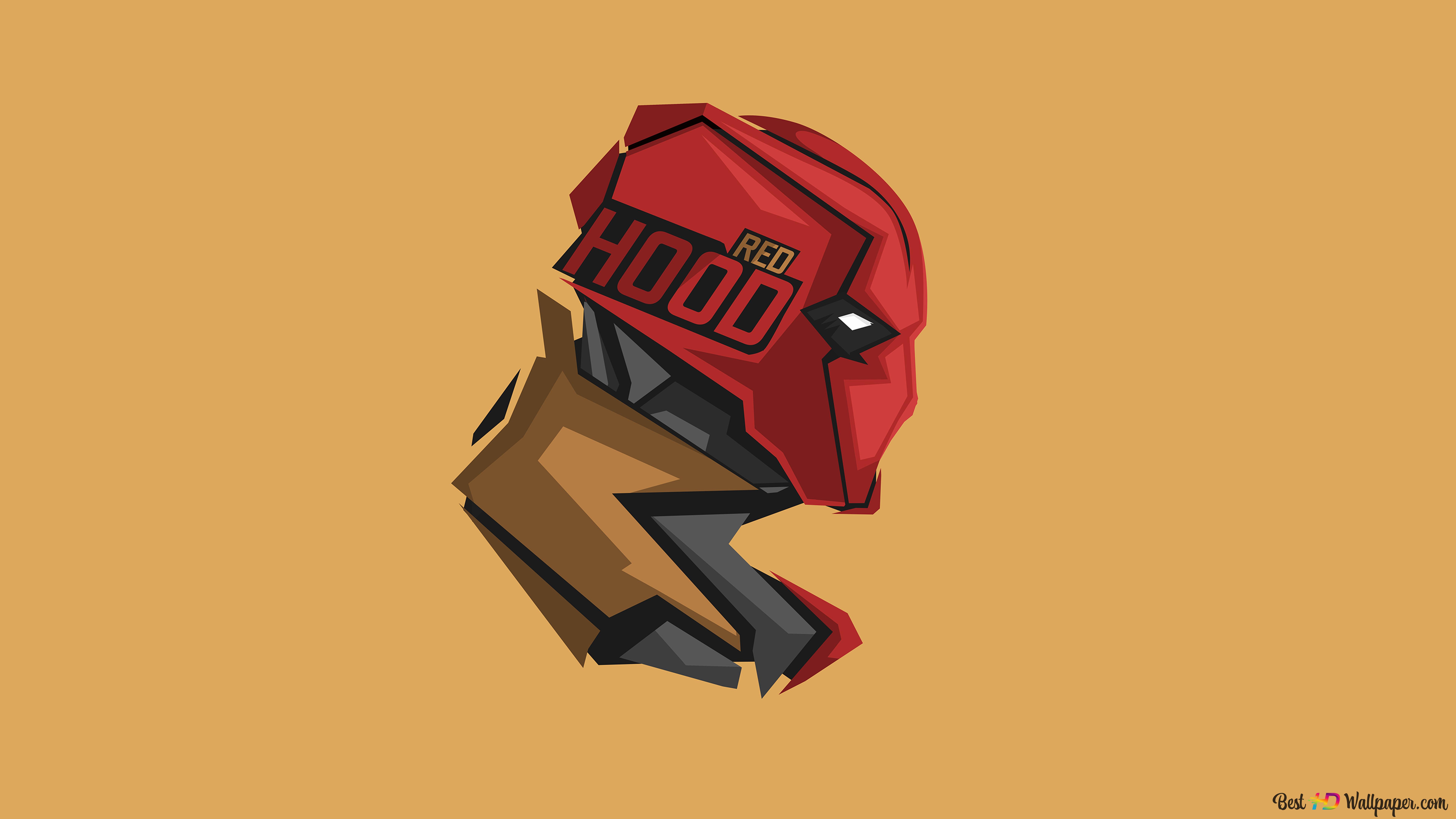 Dc Comics ft. Red Hood in Yellow Minimalist 8K wallpaper download