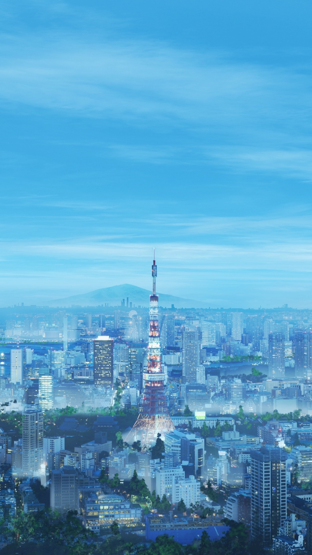 Wallpaper / Anime City Phone Wallpaper, Tokyo, 1080x1920 free download