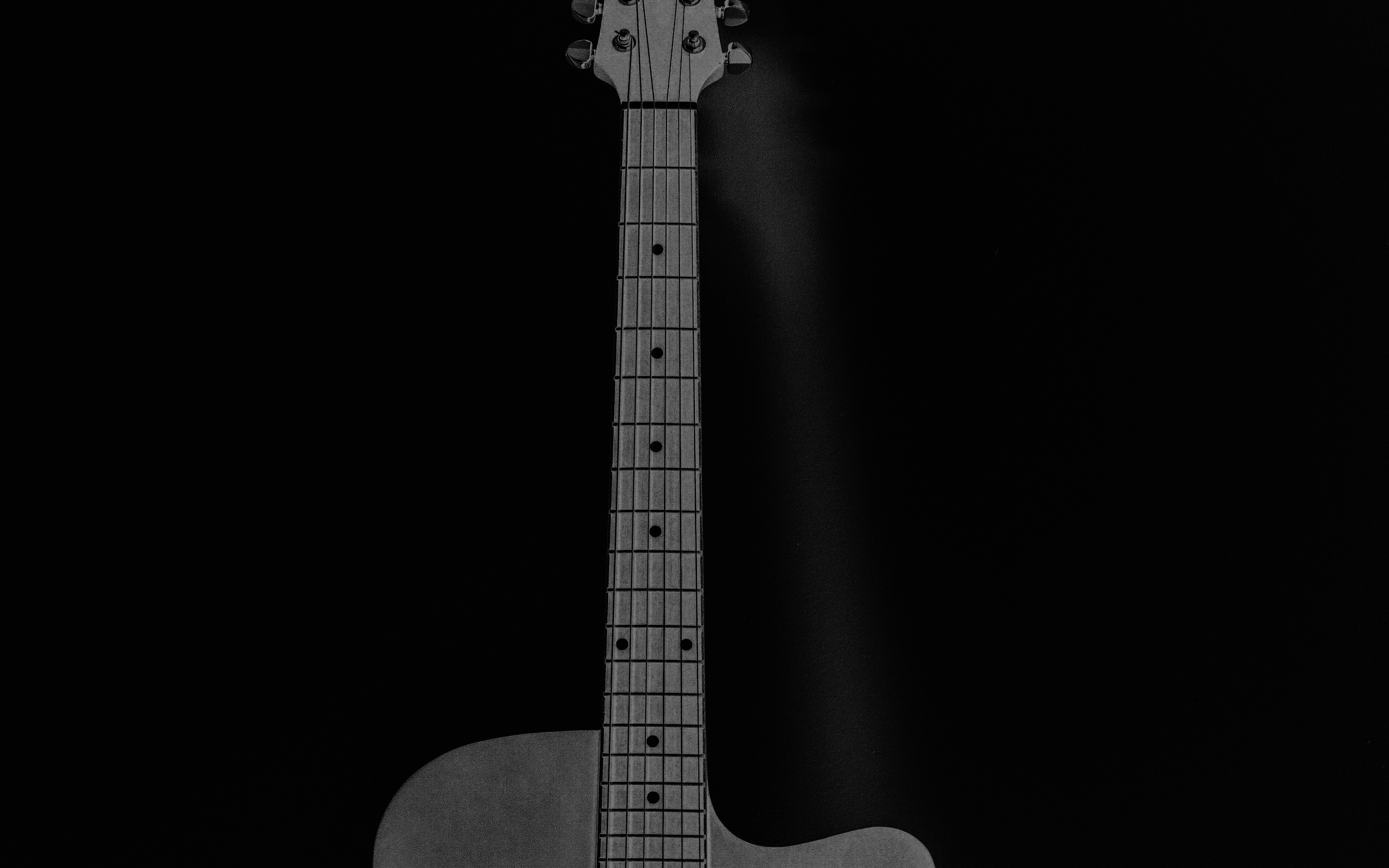 Guitar Art Bw Dark Music Song Black