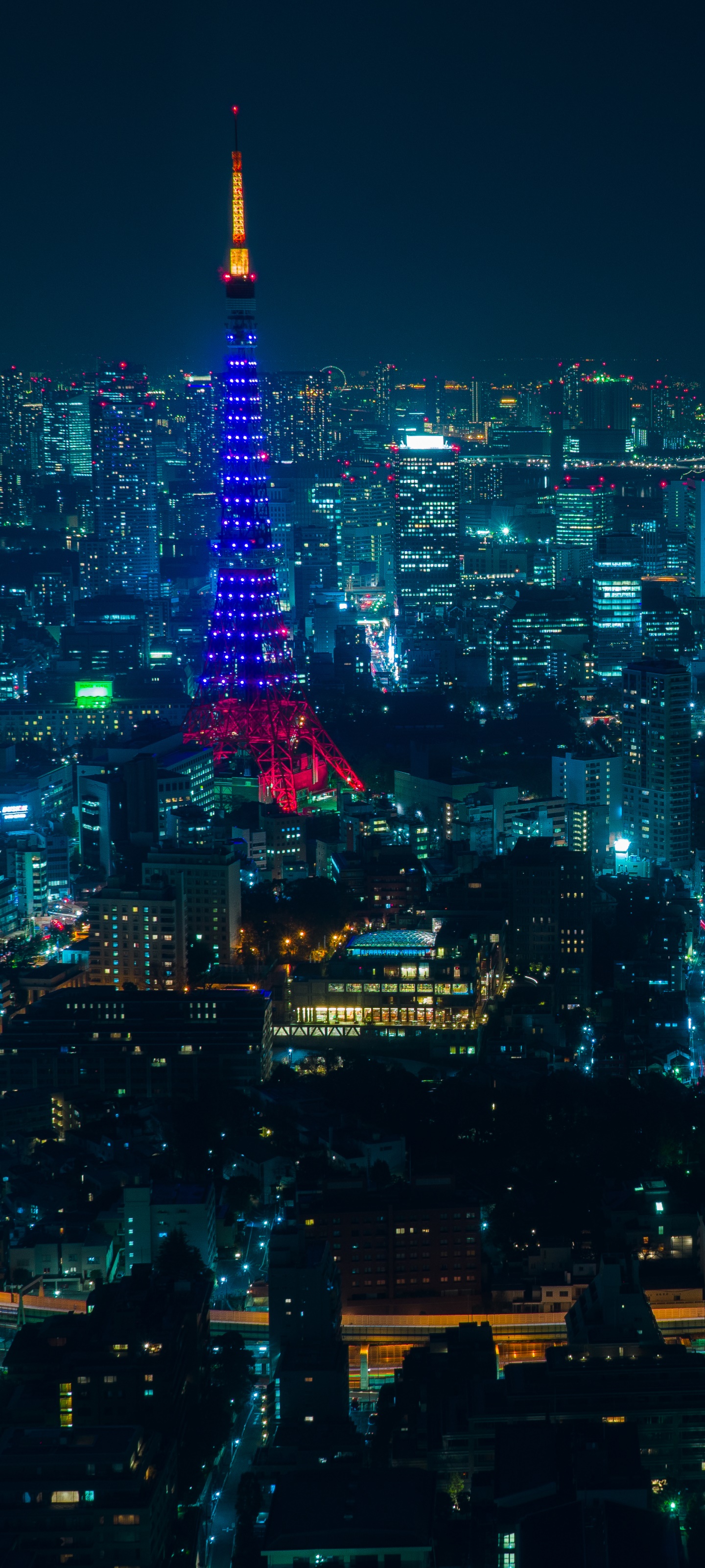 Wallpaper / Man Made Tokyo Phone Wallpaper, Japan, City, Skyscraper, Building, Night, 1440x3200 free download
