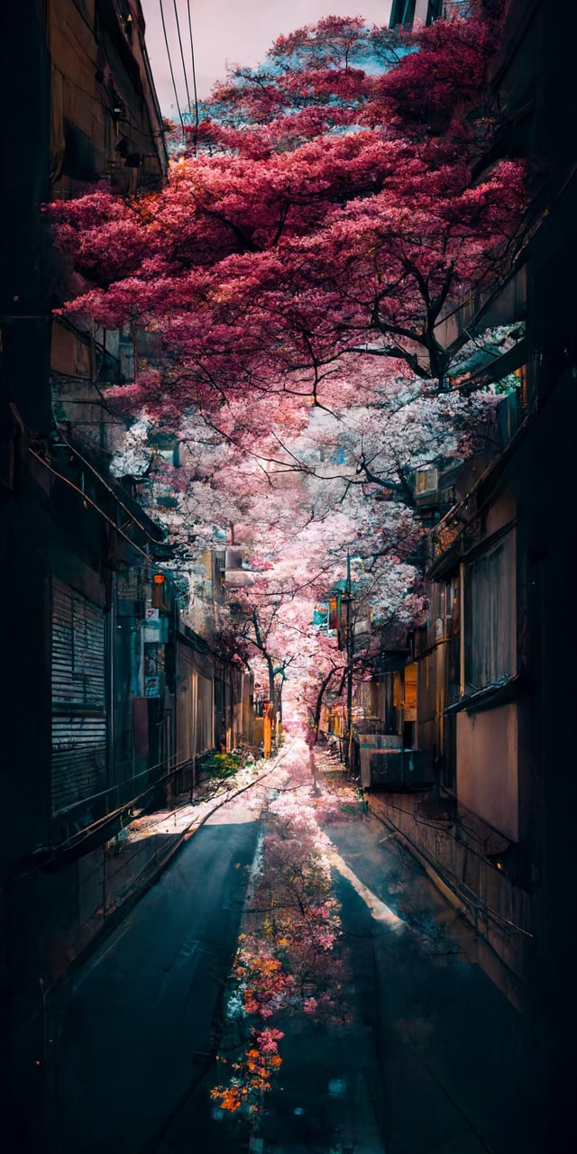 Japan streets inspired mobile wallpaper