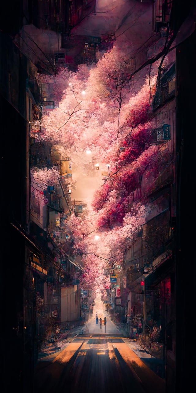 Japan streets inspired mobile wallpaper