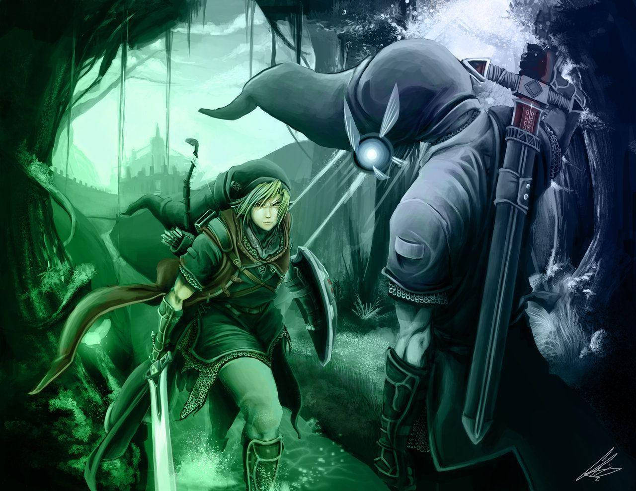 Dark Link in Epic Showdown Wallpaper
