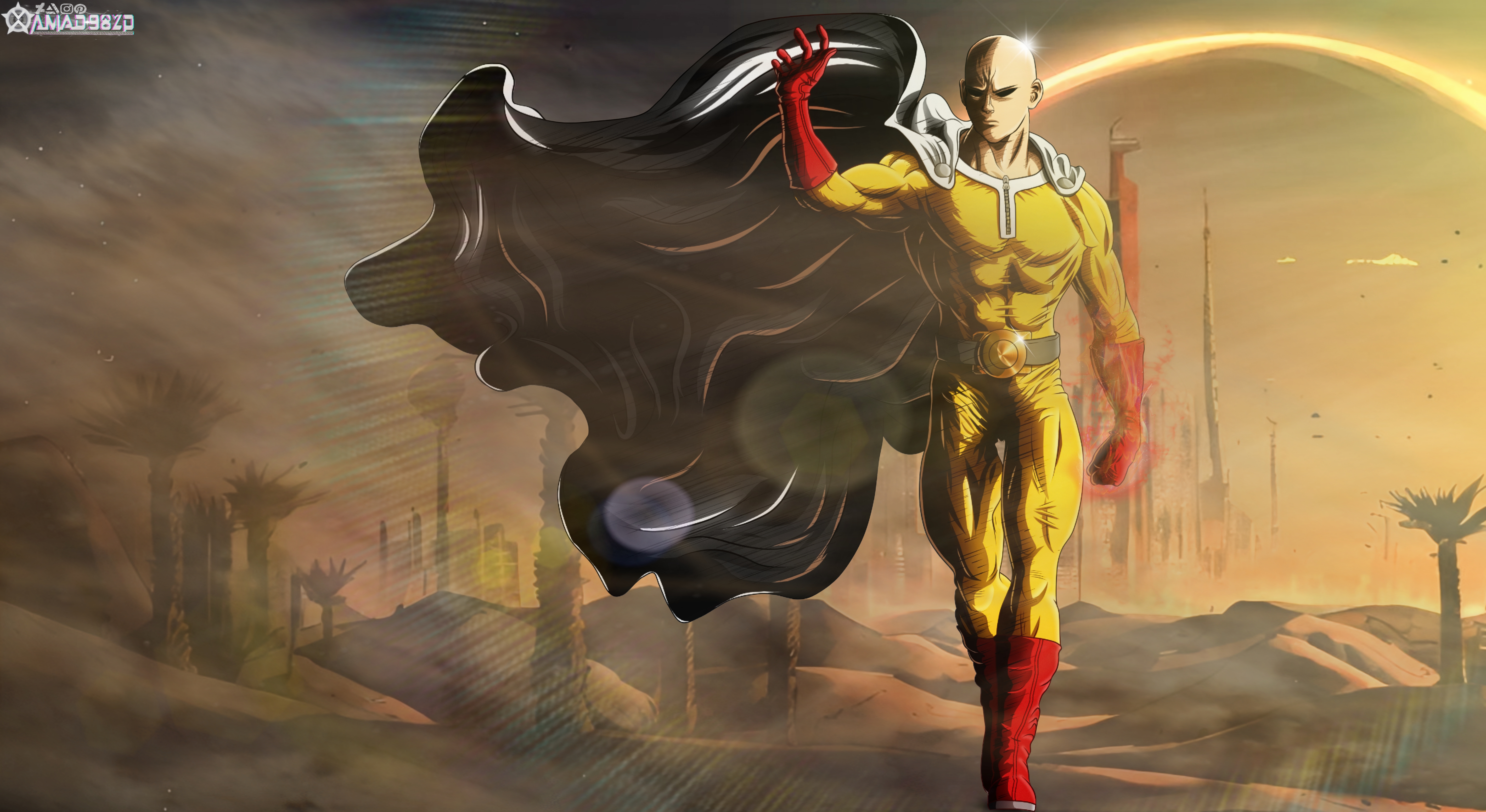 Saitama One Punch Man Wallpaper by lennachan