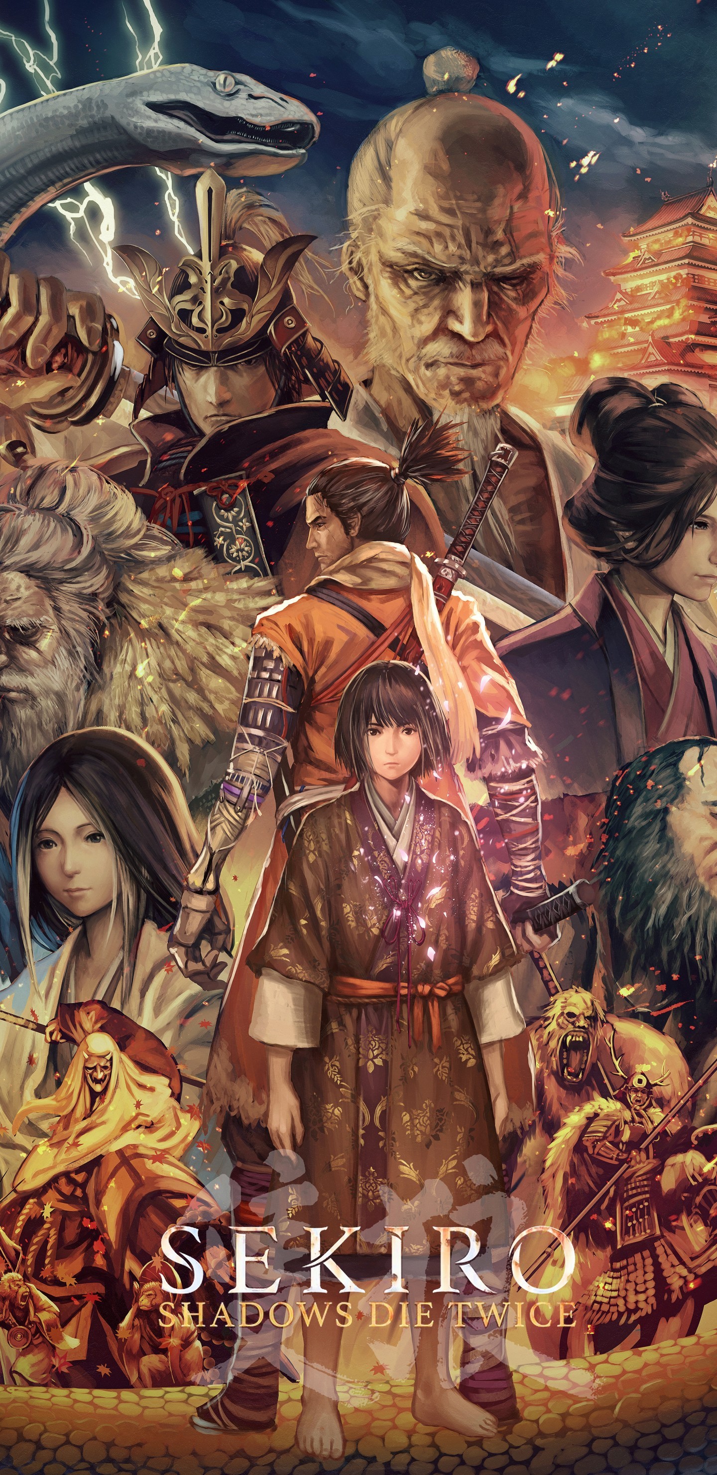 Free download Shadows Die Twice Poster Anime Style Characters Sekiro [1440x2960] for your Desktop, Mobile & Tablet. Explore Sekiro Phone Wallpaper. Spurs Phone Wallpaper, Itachi Phone Wallpaper, Earthbound Phone Wallpaper