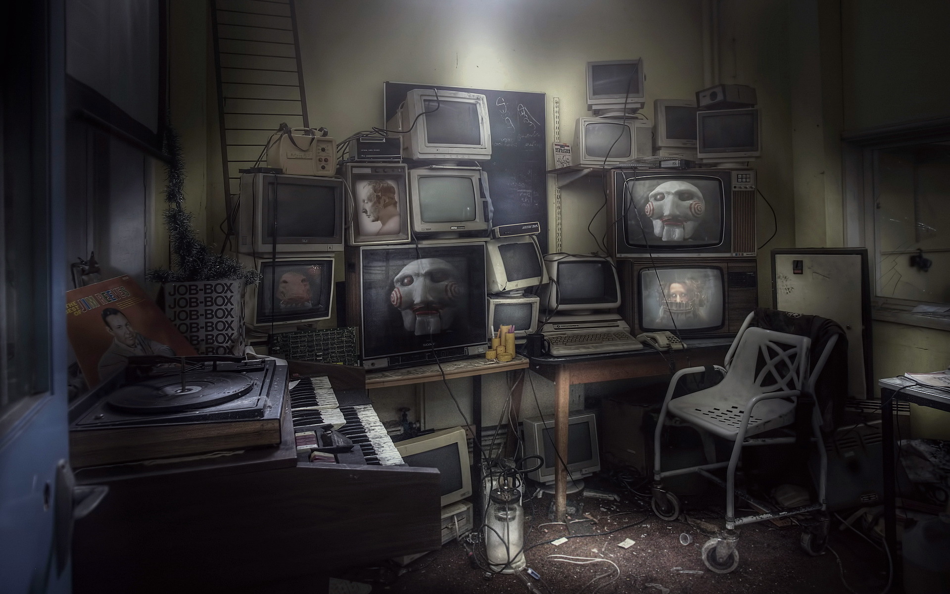 Wallpaper decaying, old computer