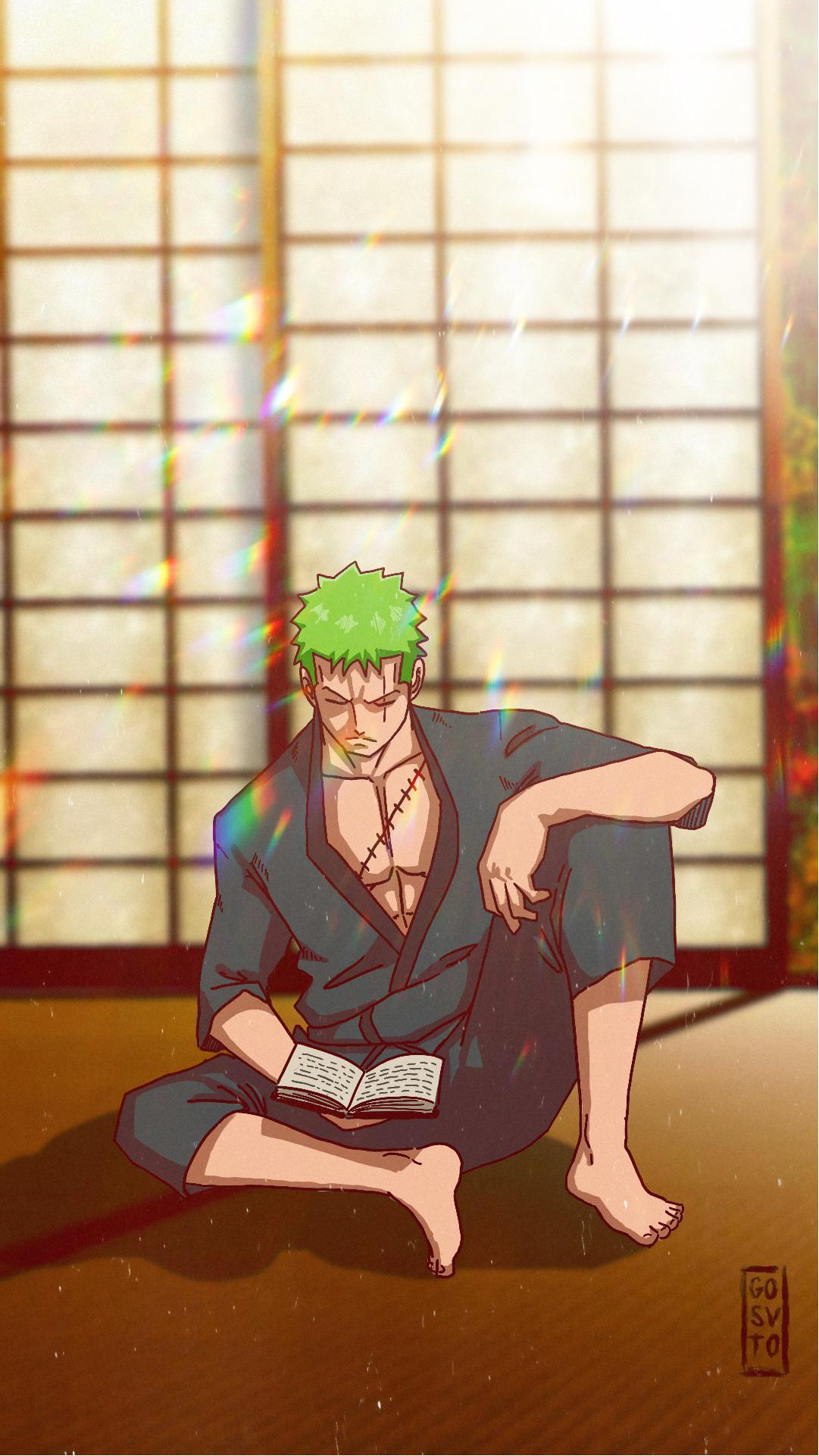I love drawing Zoro, he's such a well designed character. The pic is in the right size to use it as a wallpaper if you want it ;)