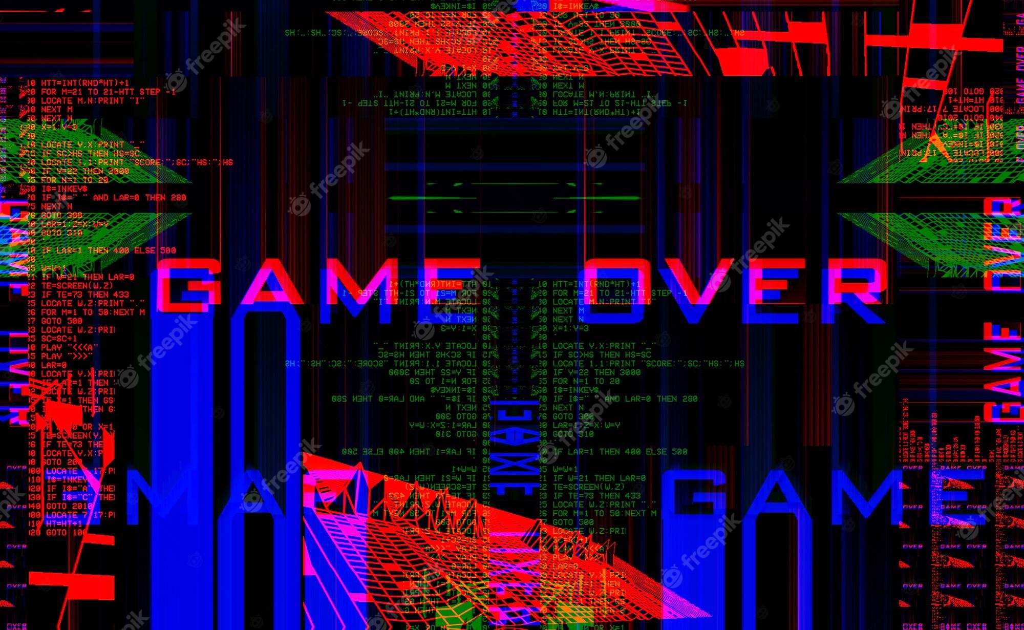 Premium Photo. Old tv screen errorgame over digital pixel noise abstract design photo glitch the tv signal is not working technical problems grunge wallpaper data decomposition monitoring a technical problem
