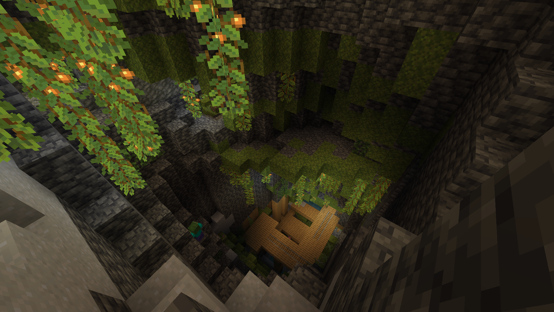 Lush Cave and Abandoned Mineshaft