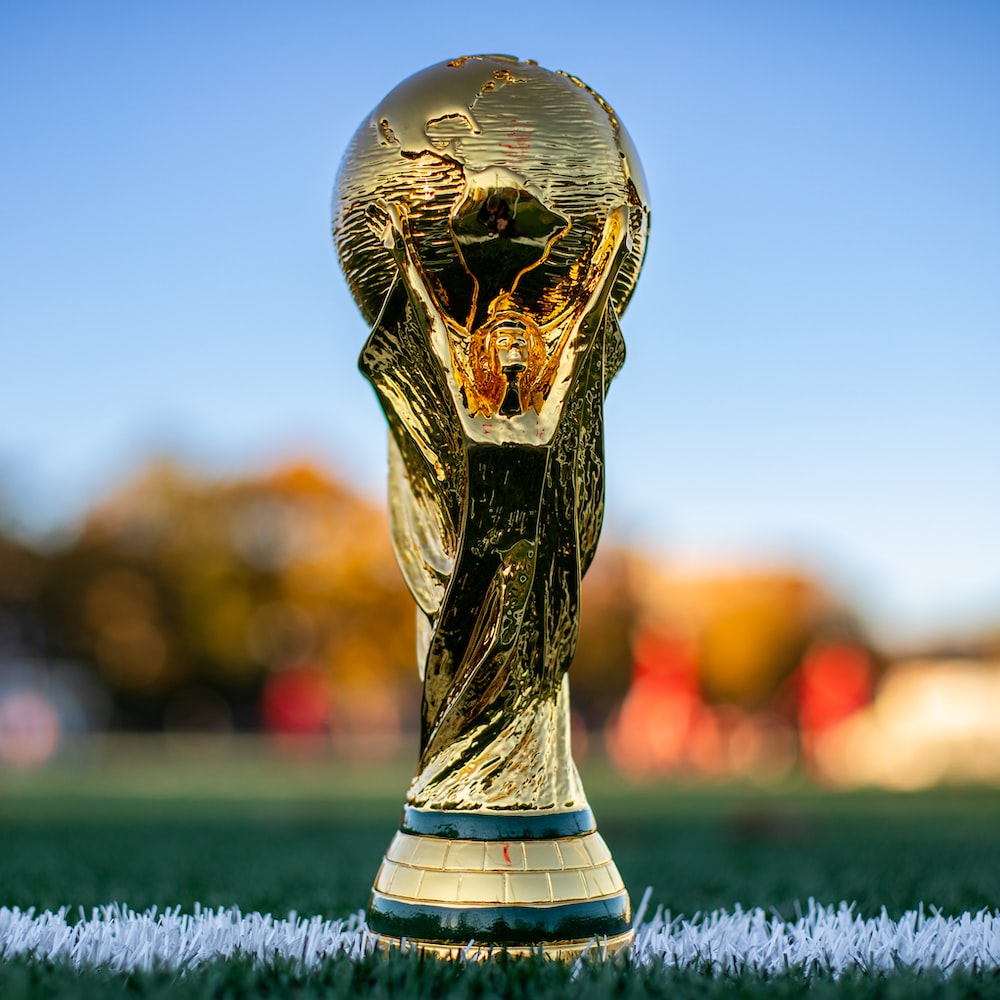 A close up of a soccer ball on a field photo
