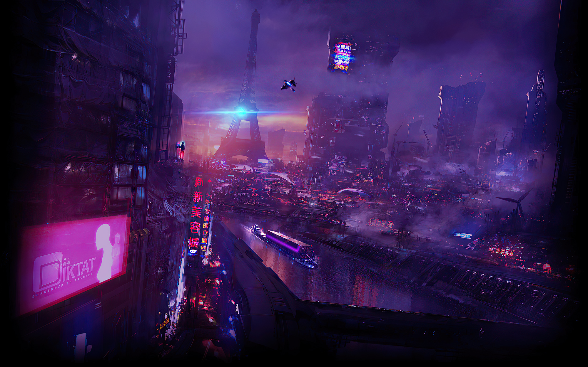 Neon Paris, HD Artist, 4k Wallpaper, Image, Background, Photo and Picture