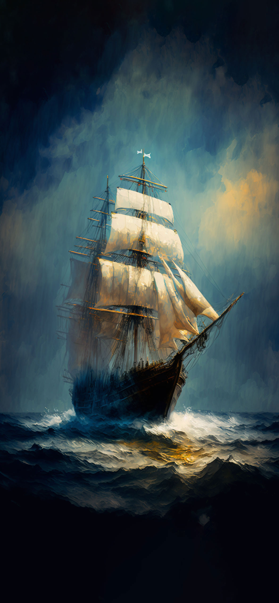 Sailing Ship at Sea Wallpaper Ship Wallpaper for iPhone