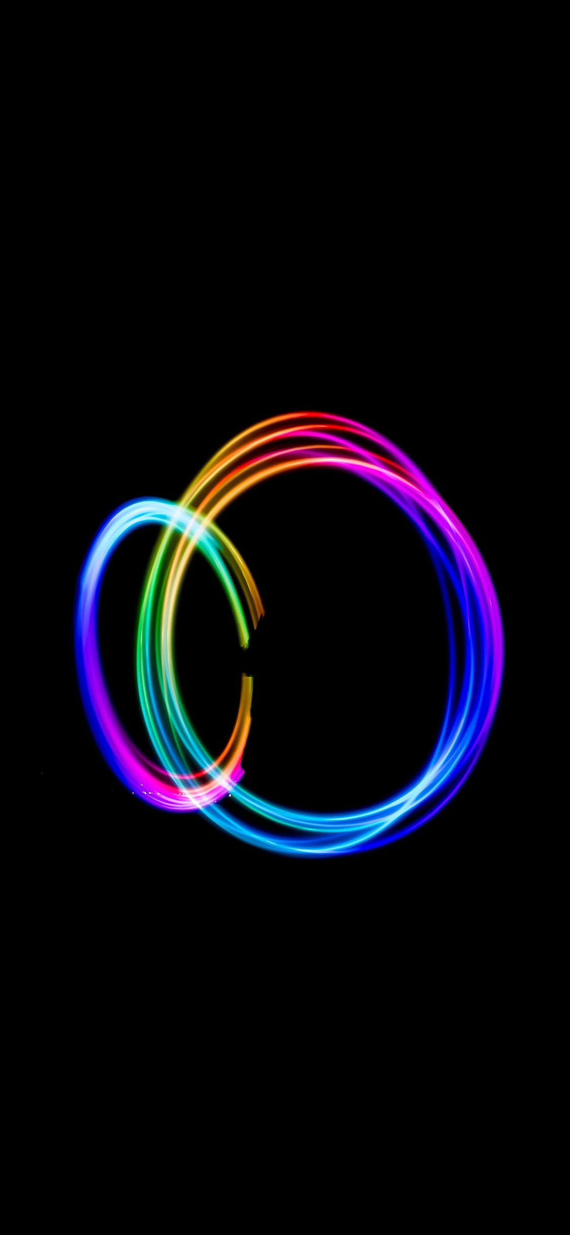 Dark circle rainbow art iPhone X Wallpaper Free Download