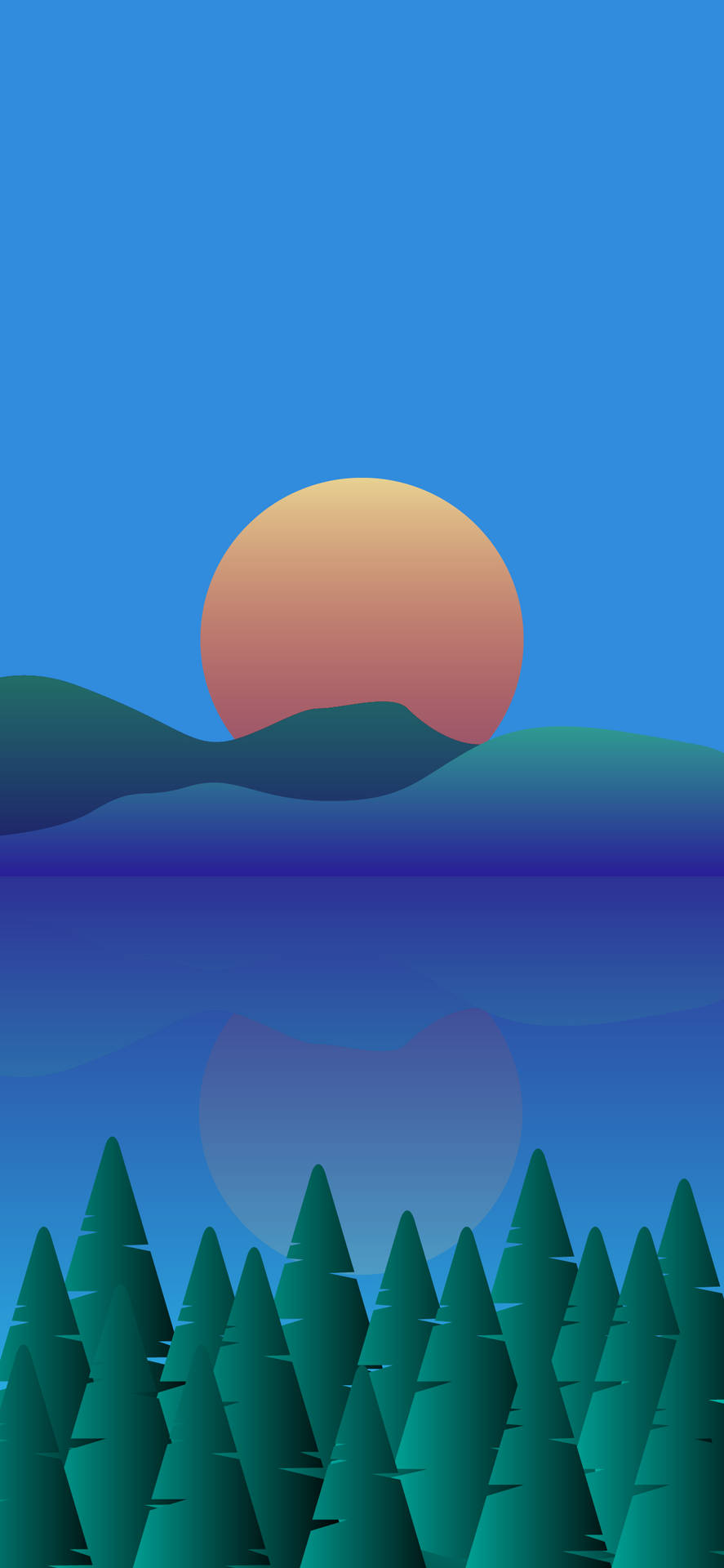 Download Lake Sunset Minimalist Phone Wallpaper