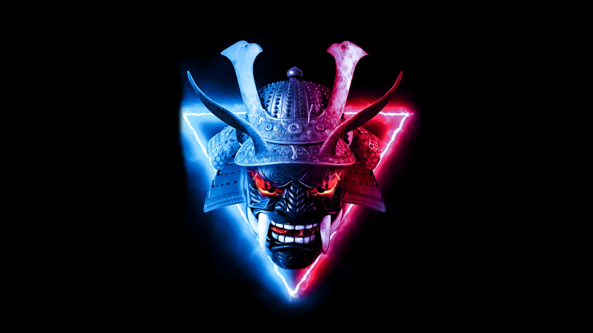 Samurai Neon Mask Wallpaper 53395