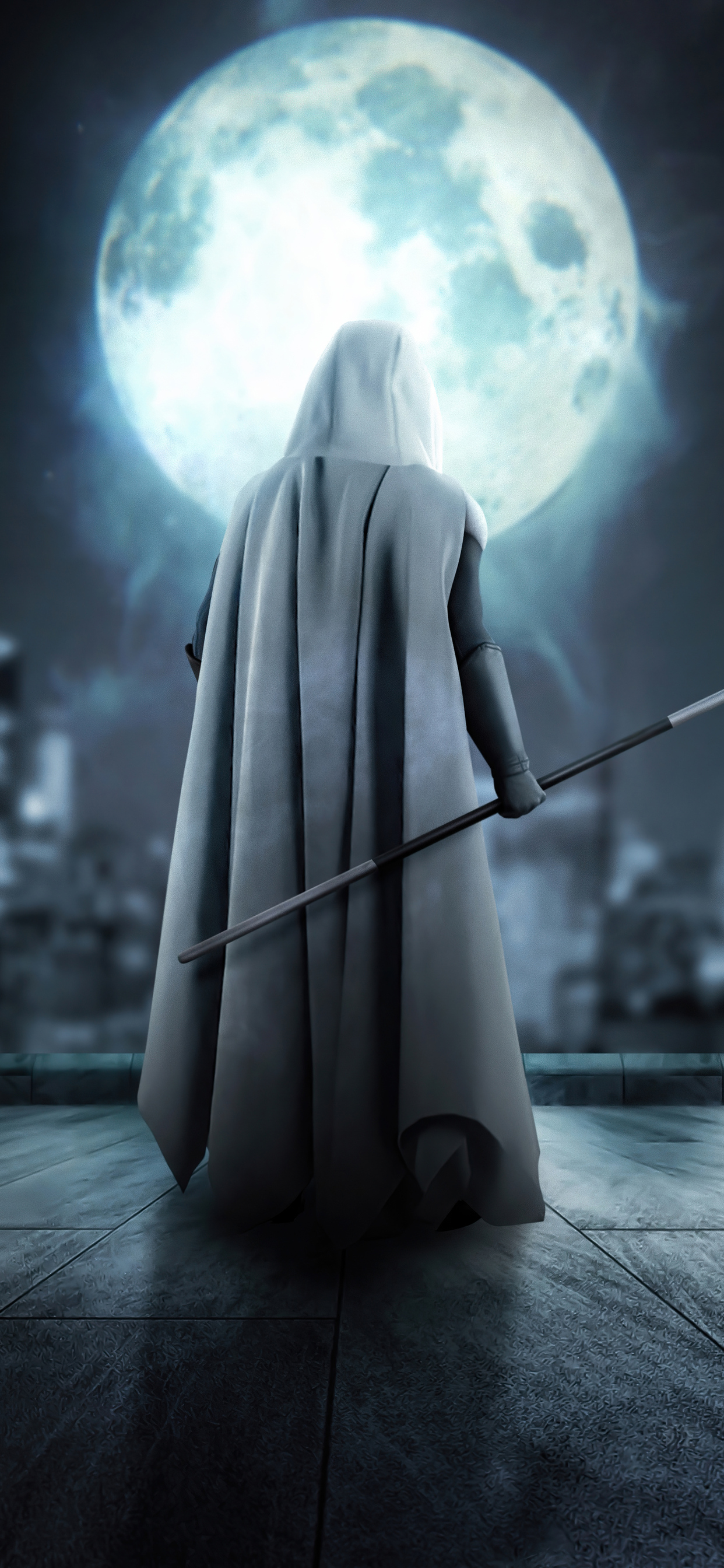 Moon Knight Watching Moon 4k iPhone XS MAX HD 4k Wallpaper, Image, Background, Photo and Picture