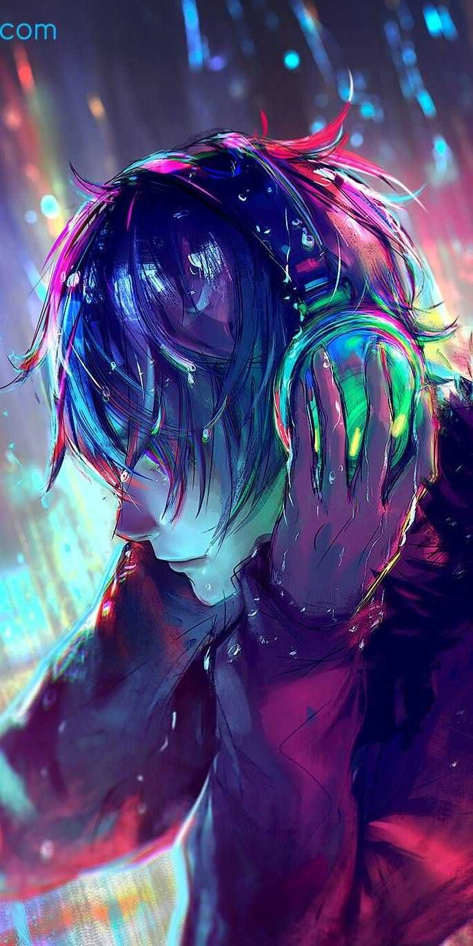 Neon anime boy Wallpaper Download