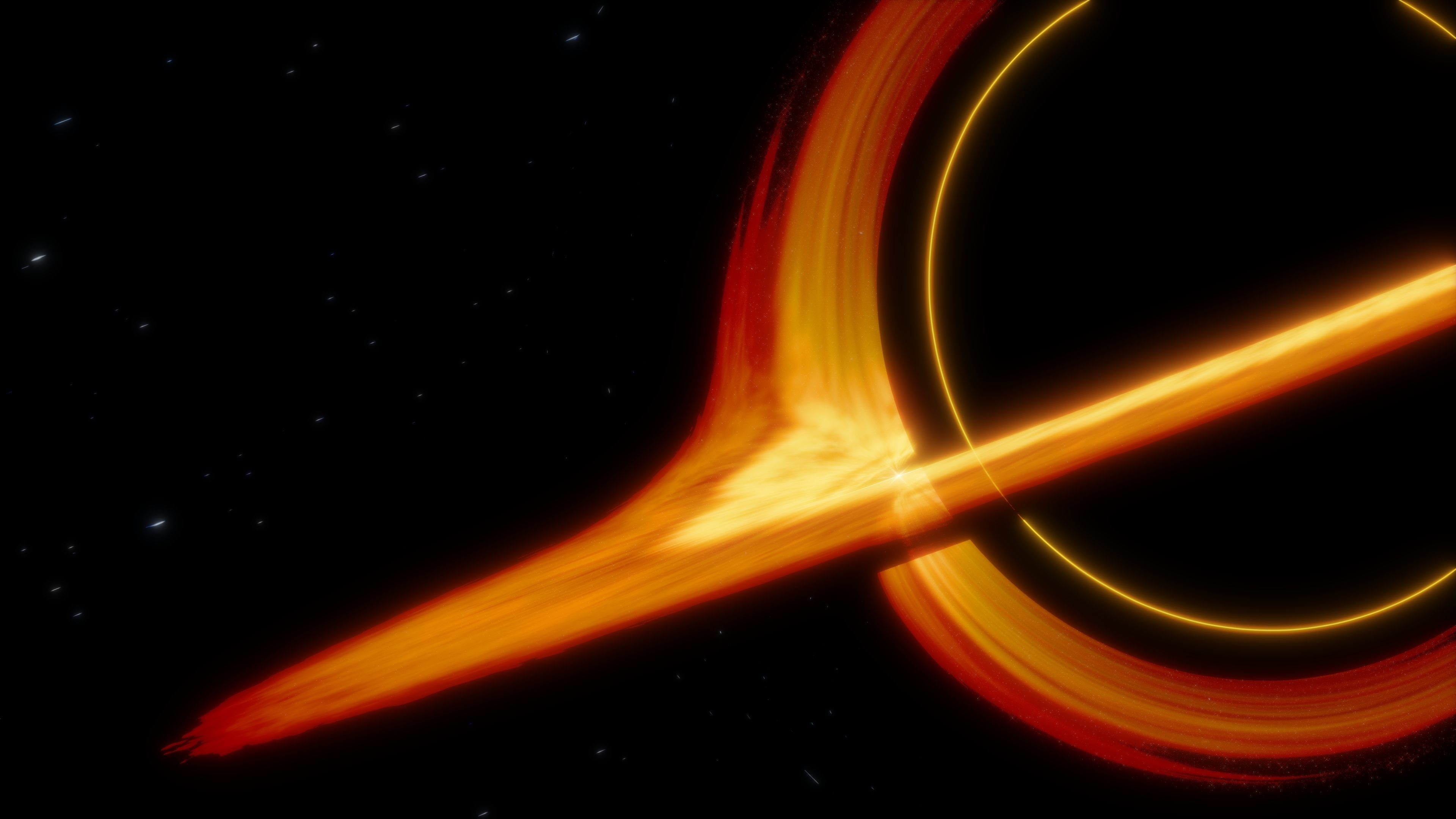 Download wallpaper 3840x2160 artwork, orange rings, black hole 4k wallpaper, uhd wallpaper, 16:9 widescreen 3840x2160 HD background, 25369