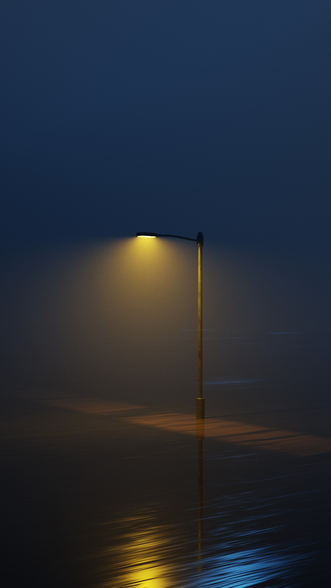 Download Road lamp, Light, Fog, Flashlight, Road, Night Wallpaper in 1080x1920 Resolution