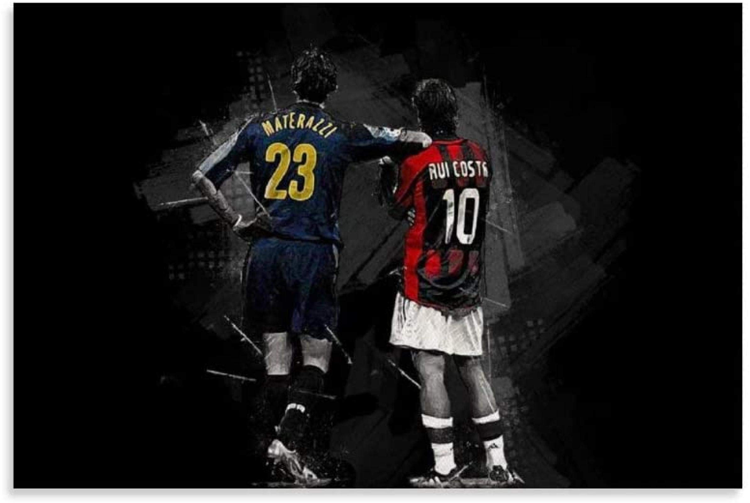 Luck7 Art Peinture sur Toile 60x90cm Football Superstar Marco Materazzi Rui Costa HD Décoration Image Moderne Muralimpression Affiches Photo sans Cadre, Amazon.fr: Cuisine et Maison