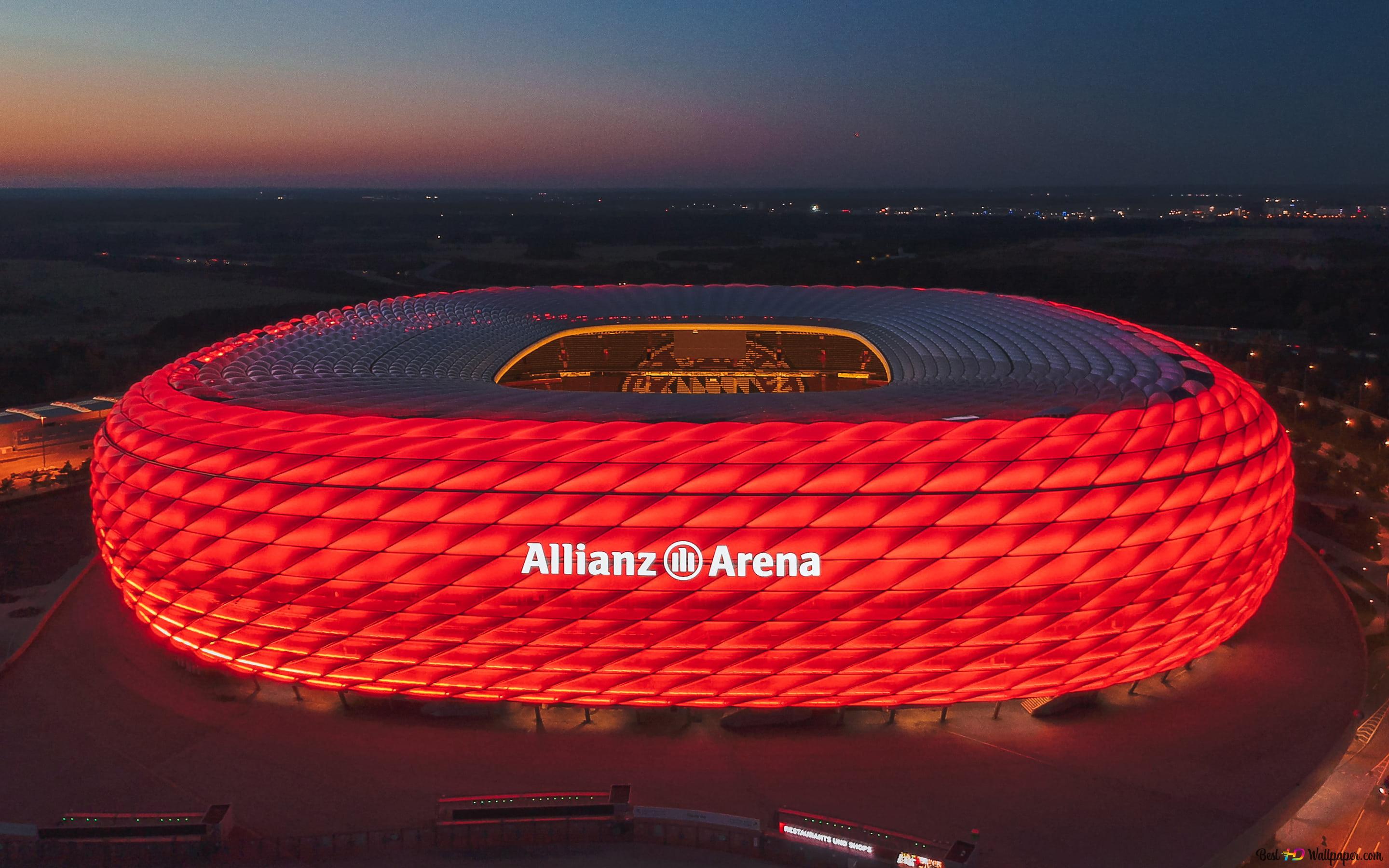 Bayer Munich football team stadium Allianz Arena 2K wallpaper download