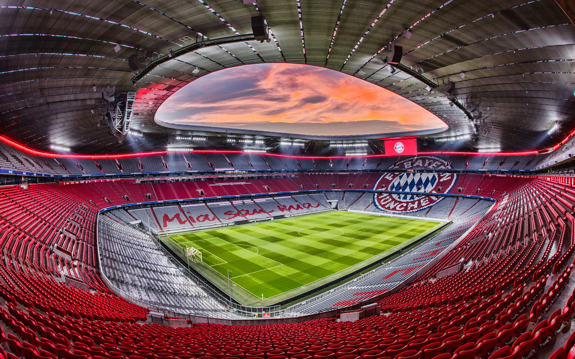 Download wallpaper Allianz Arena, HDR, Bayern Munich Stadium, soccer, football stadium, Bayern Munich arena, Germany for desktop with resolution 1920x1200. High Quality HD picture wallpaper