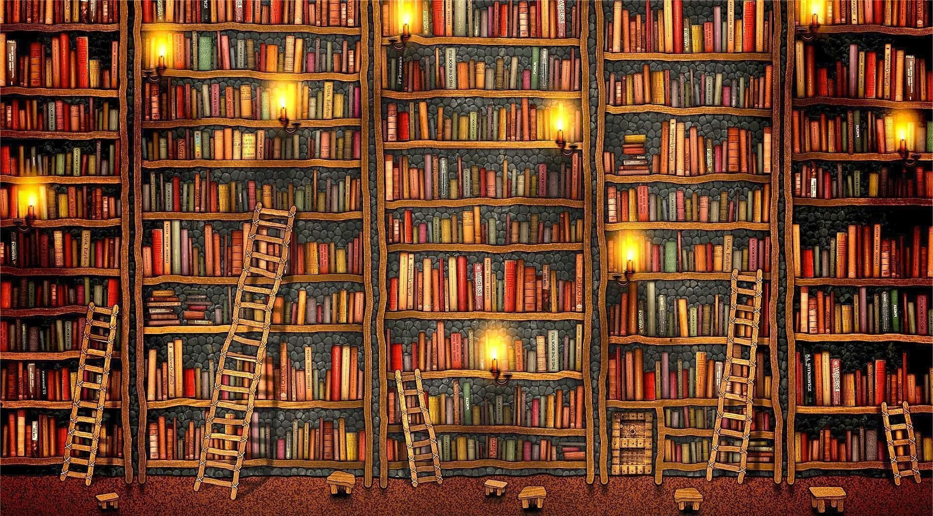 Download Digital Artwork Of Library Background