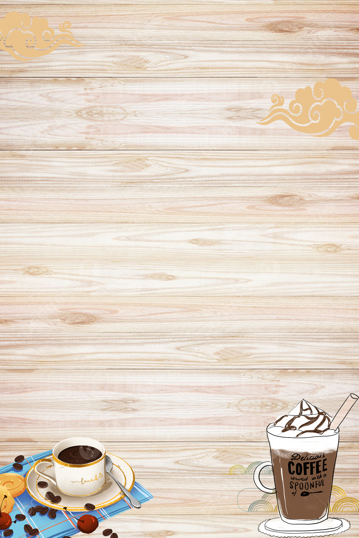Vintage Coffee Milk Tea Poster Background Wallpaper Image For Free Download