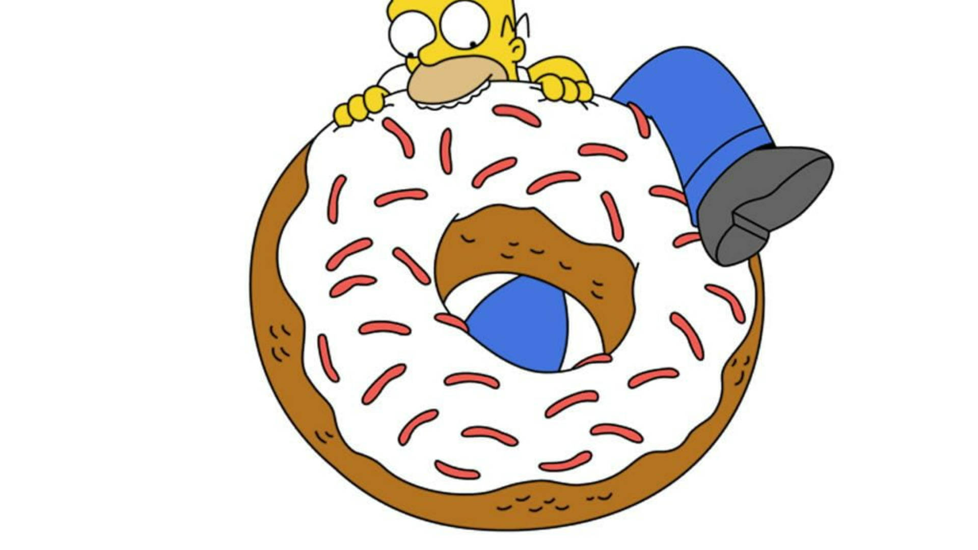 Download The Simpsons Movie Homer On A Donut Wallpaper