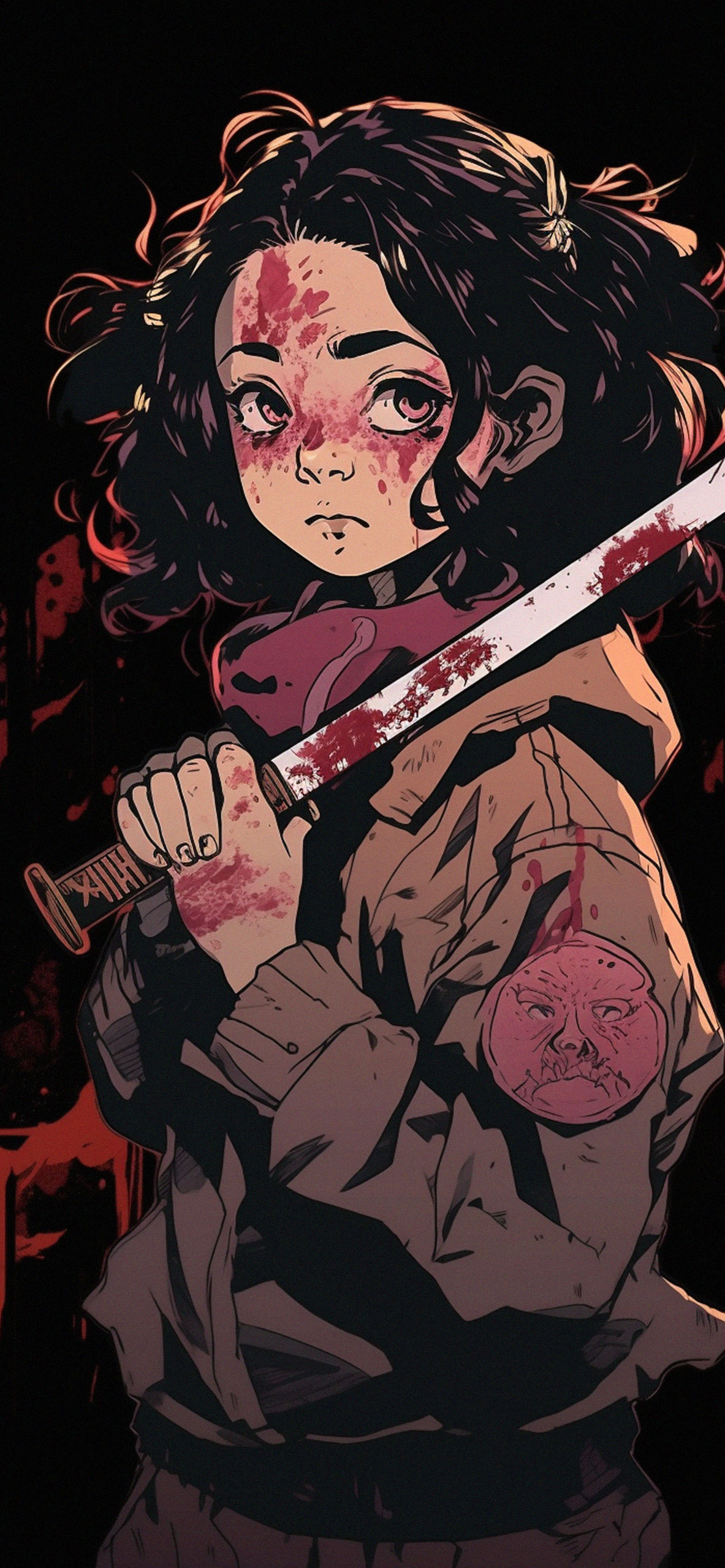 Anime Girl with Sword Black Wallpaper Girl Wallpaper 4k