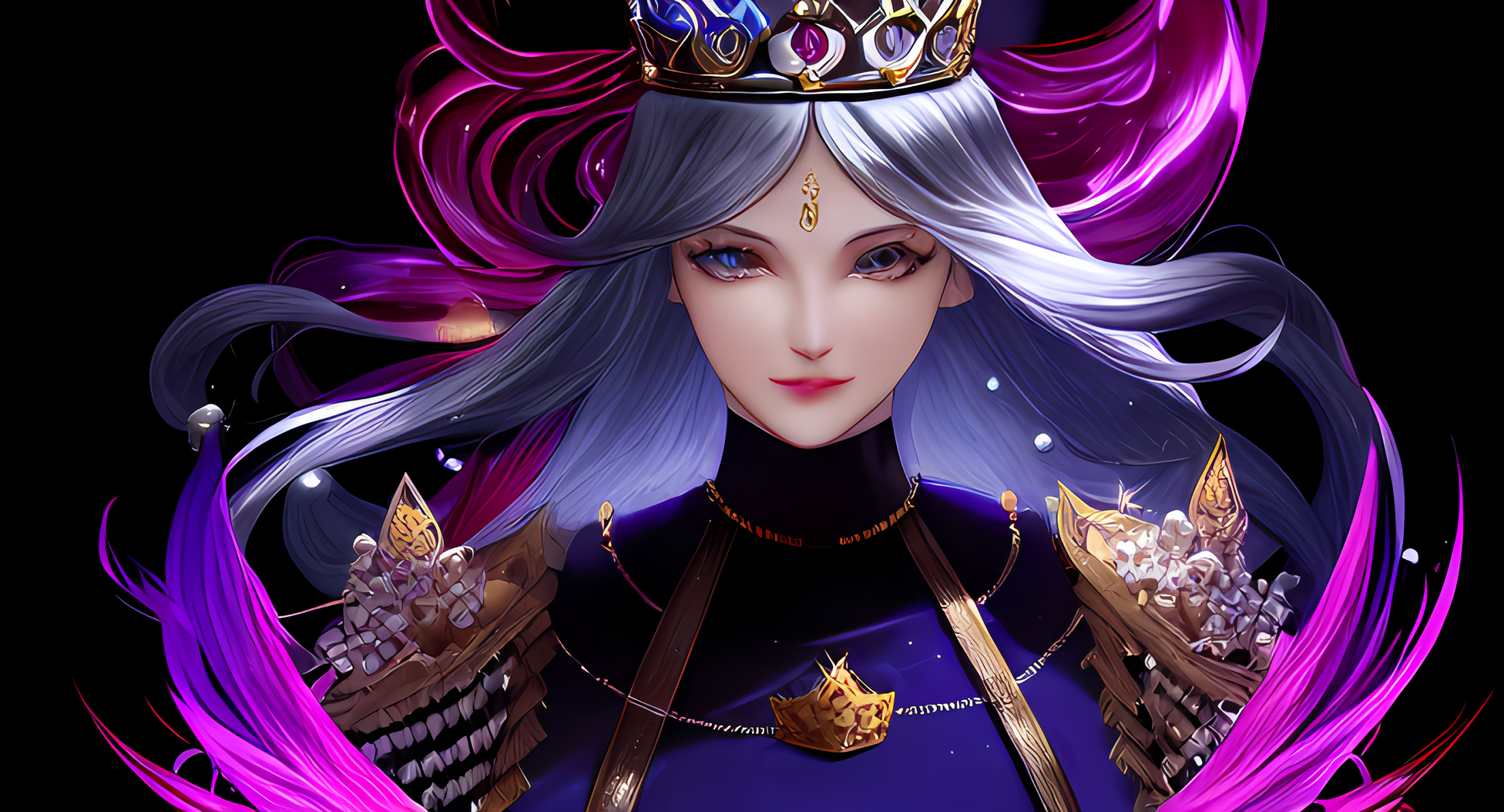 Wallpaper, girl sitting on girl, queen royalty, God Country, dignity, women, ai art 2368x1280 - 茶柱佐枝