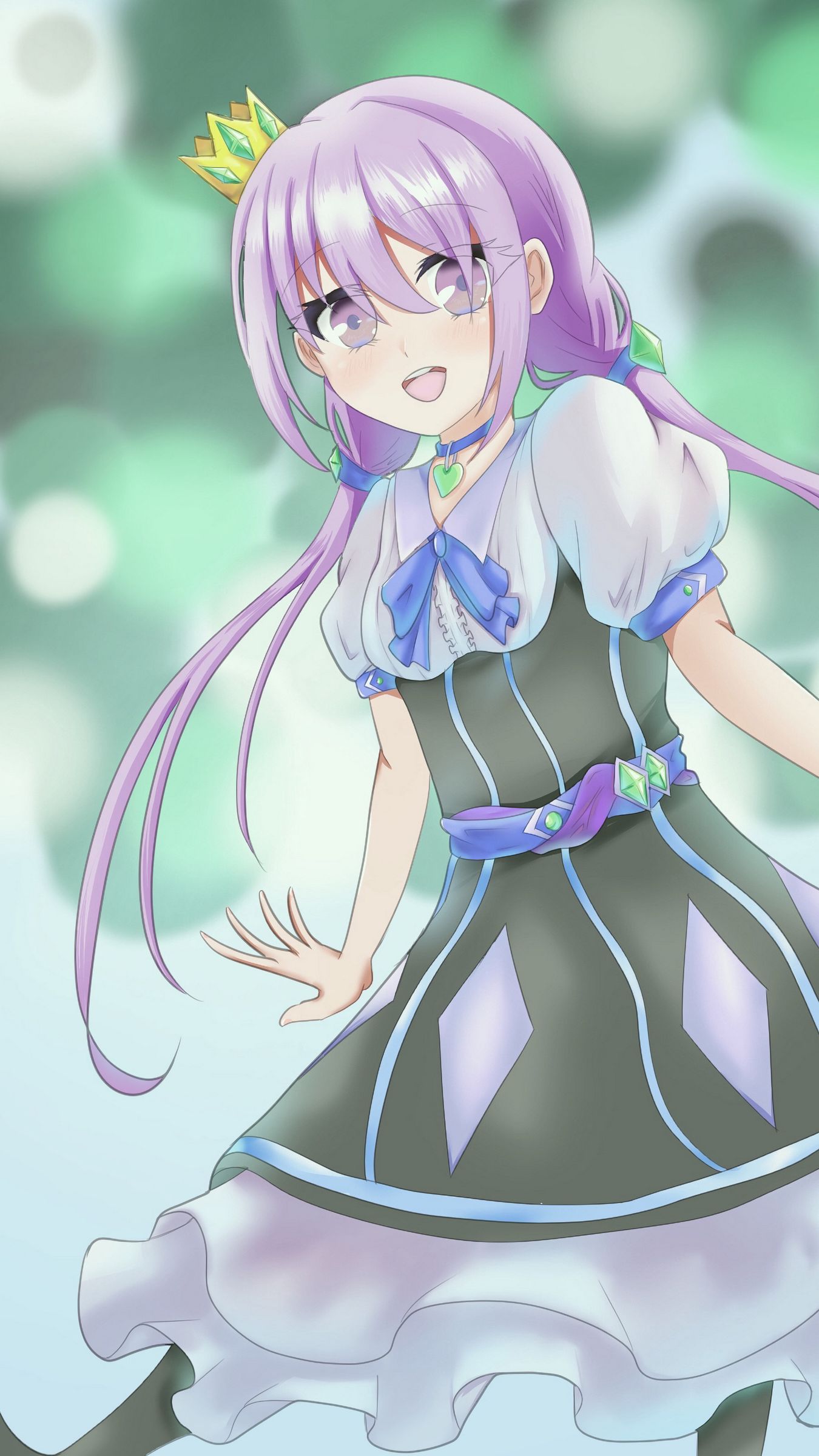 Download wallpaper 1350x2400 girl, queen, crown, anime, art iphone 8+/7+/6s+/for parallax HD background