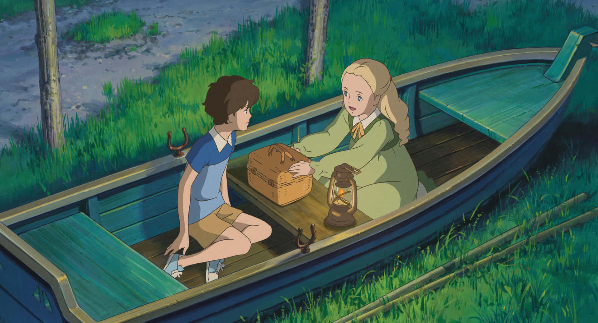 Download Anna and Marnie share a heartfelt moment in When Marnie Was There Wallpaper