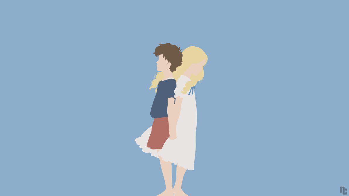Minimalist Wallpaper. Anna + Marnie. When Marnie on. When marnie was there, Ghibli art, Studio ghibli art
