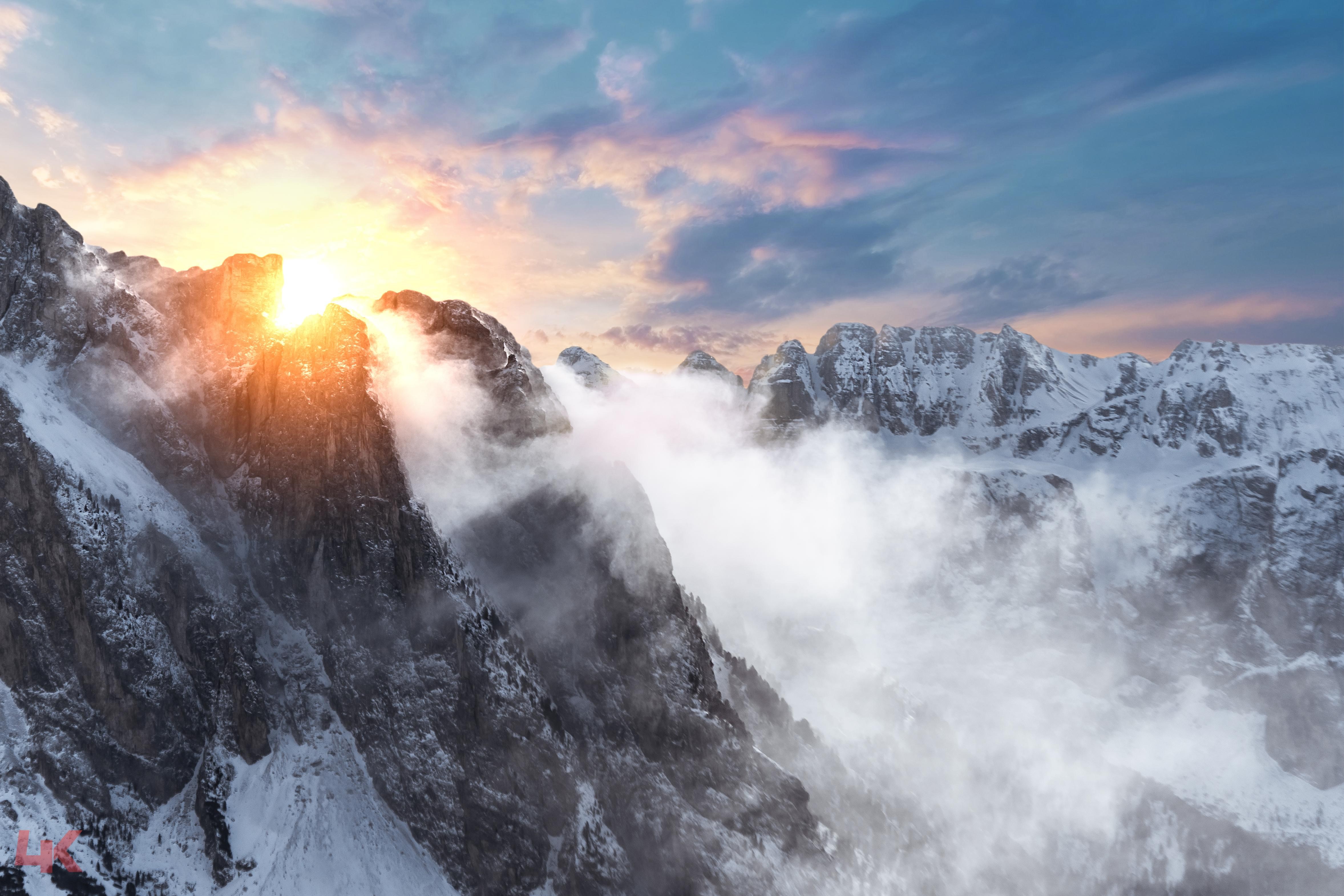 Wallpaper / sunrise, mountains, nature, hd, 4k, 5k free download