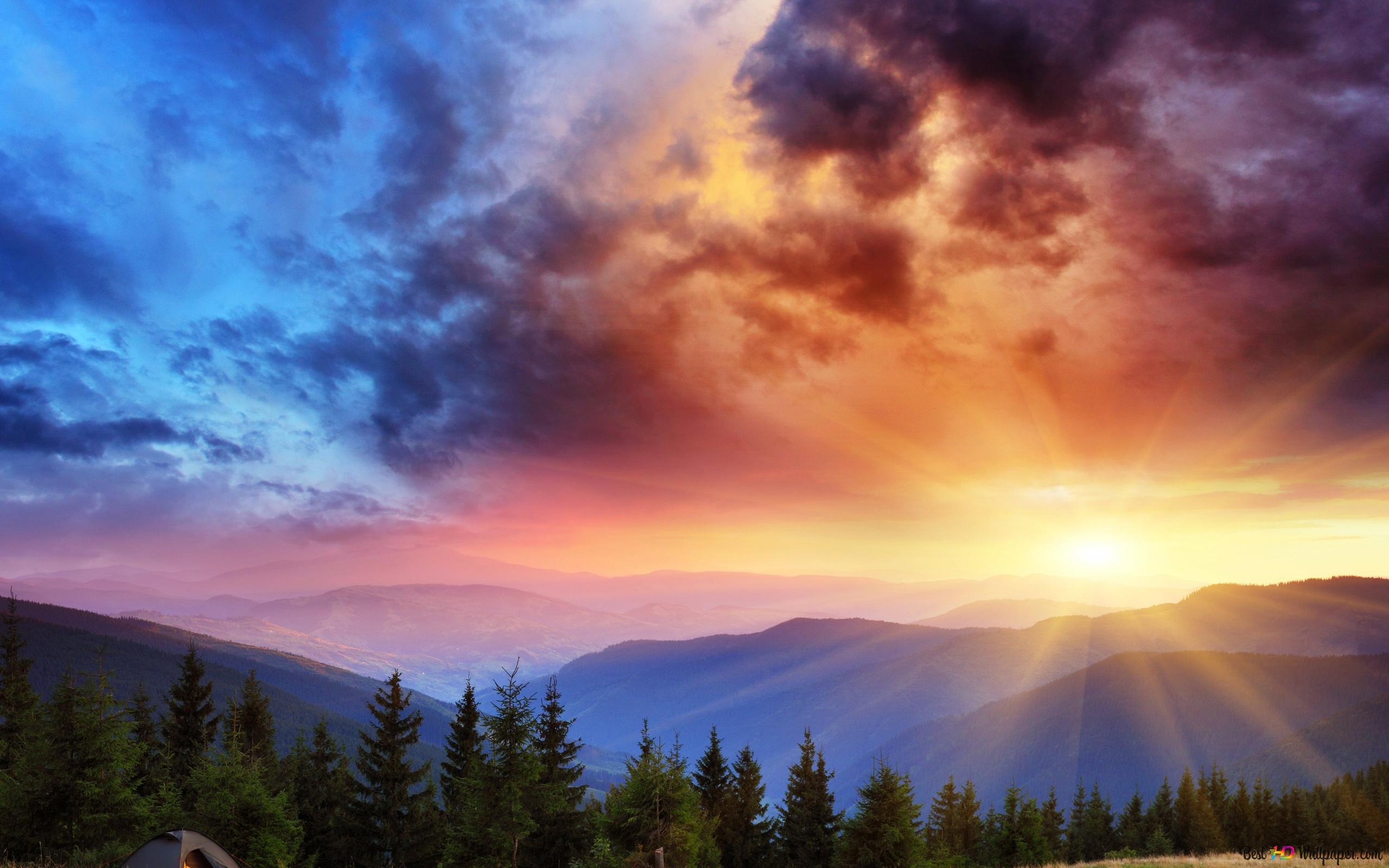 Mountain sunrise 4K wallpaper download