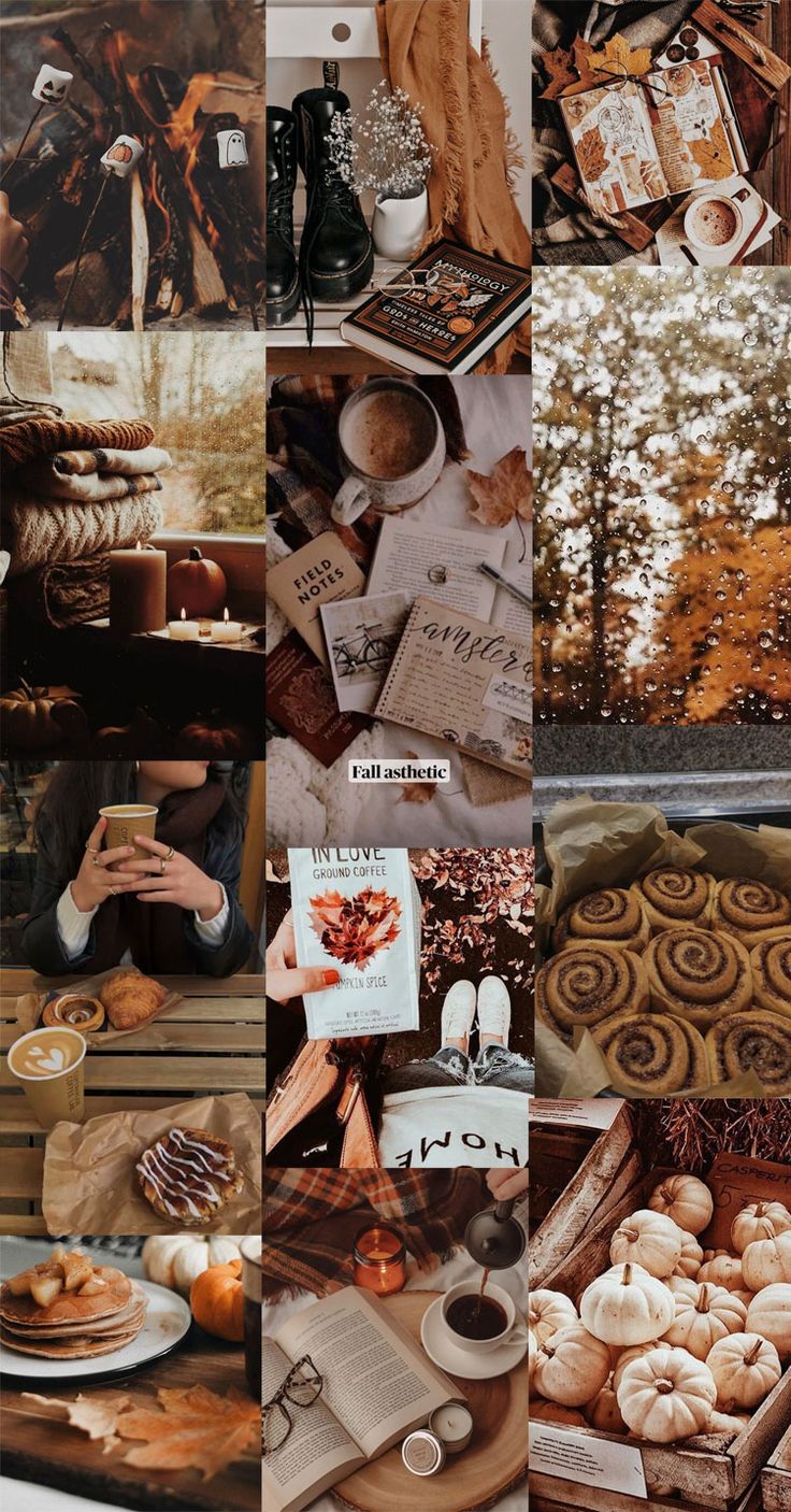 Autumn Collage Wallpaper, Dark Mood